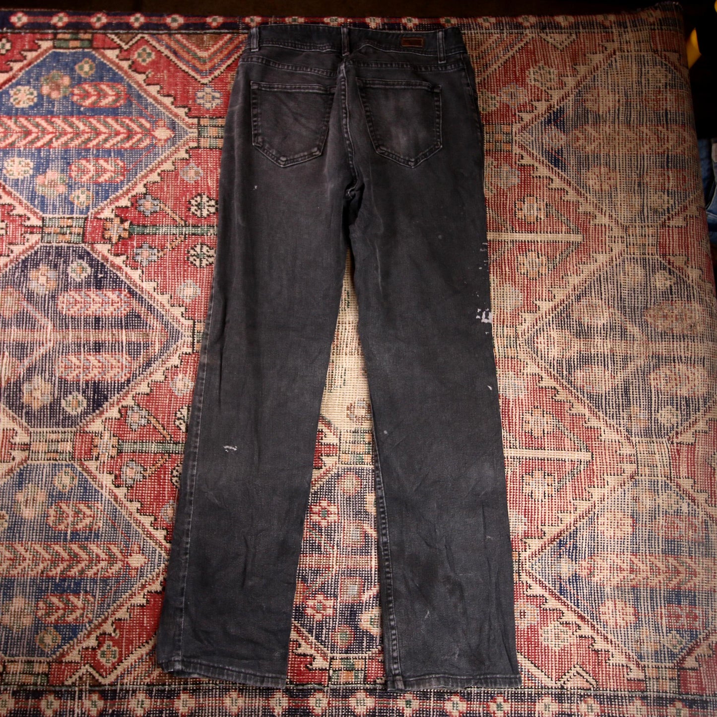 Lee W32 L32 Straight Leg Relaxed Fit Black Denim Jeans