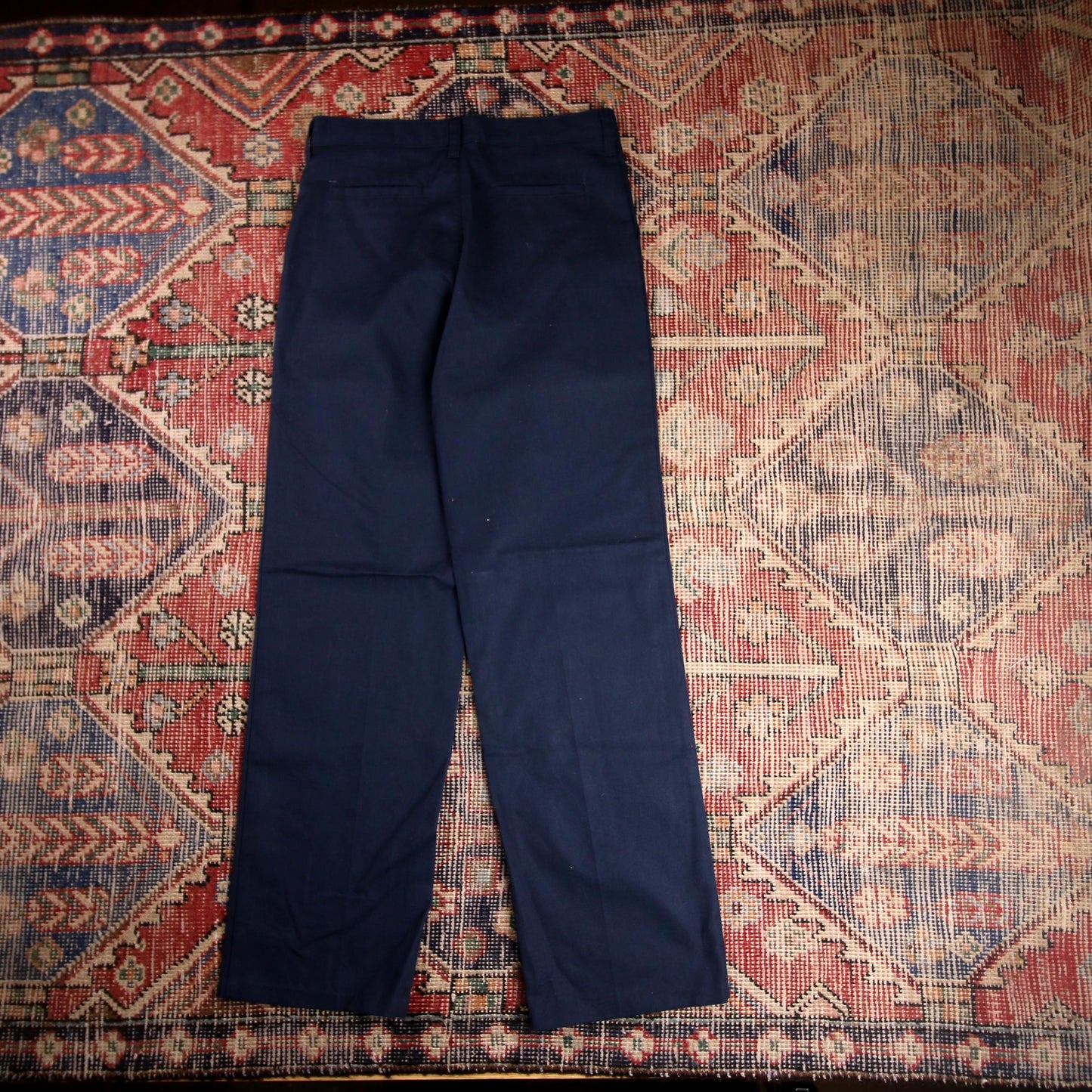 Dickies W28 L29 Straight Leg Blue Cotton Blend Trousers