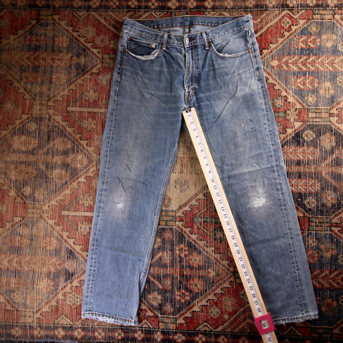 Levi's Orange Tab W36 L30 Straight Classic Ripped Style Blue Denim Jeans