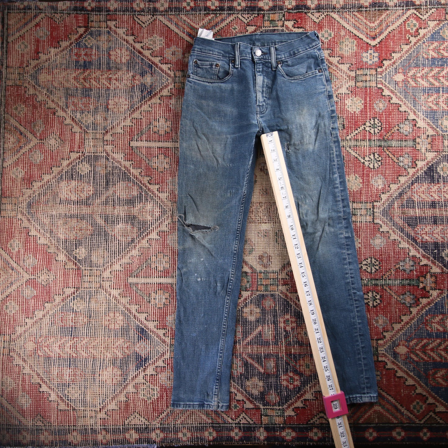 Levi's 721 Red Tab W28 L29 Skinny Blue Denim Jeans