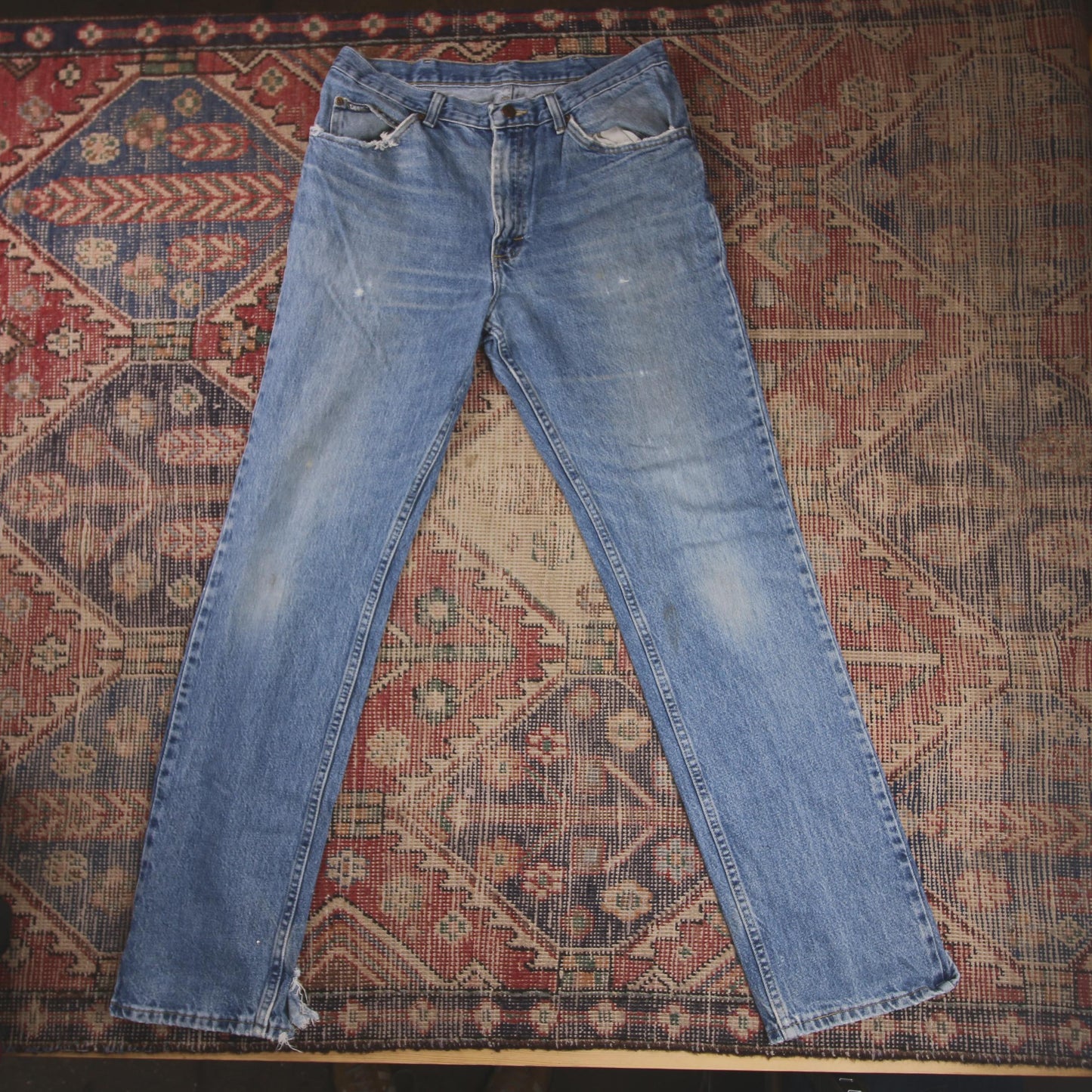 Lee W32 L33 Straight Leg Relaxed Fit Blue Denim Jeans