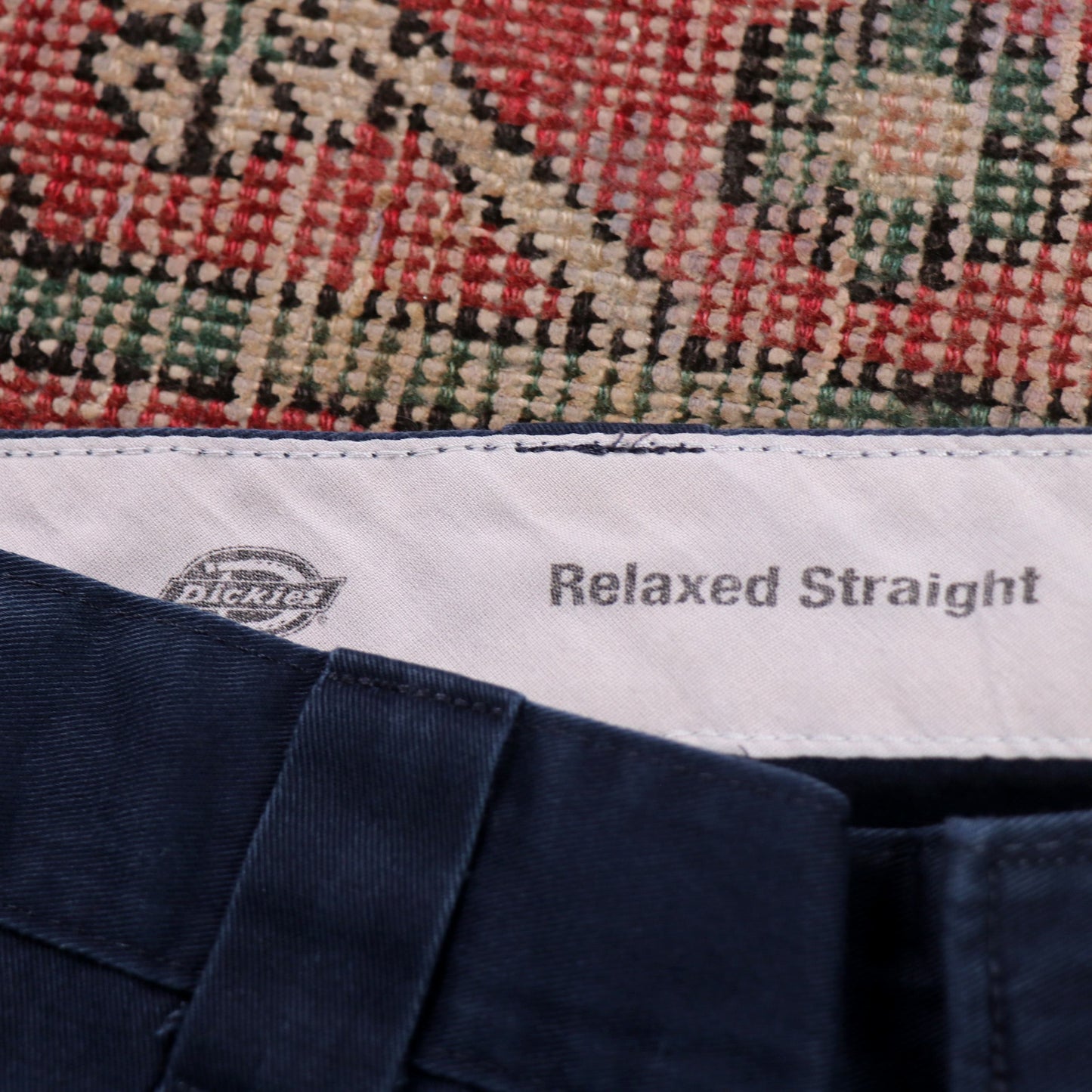 Dickies W38 L30 Straight Leg Relaxed Fit Blue Cotton Blend Trousers