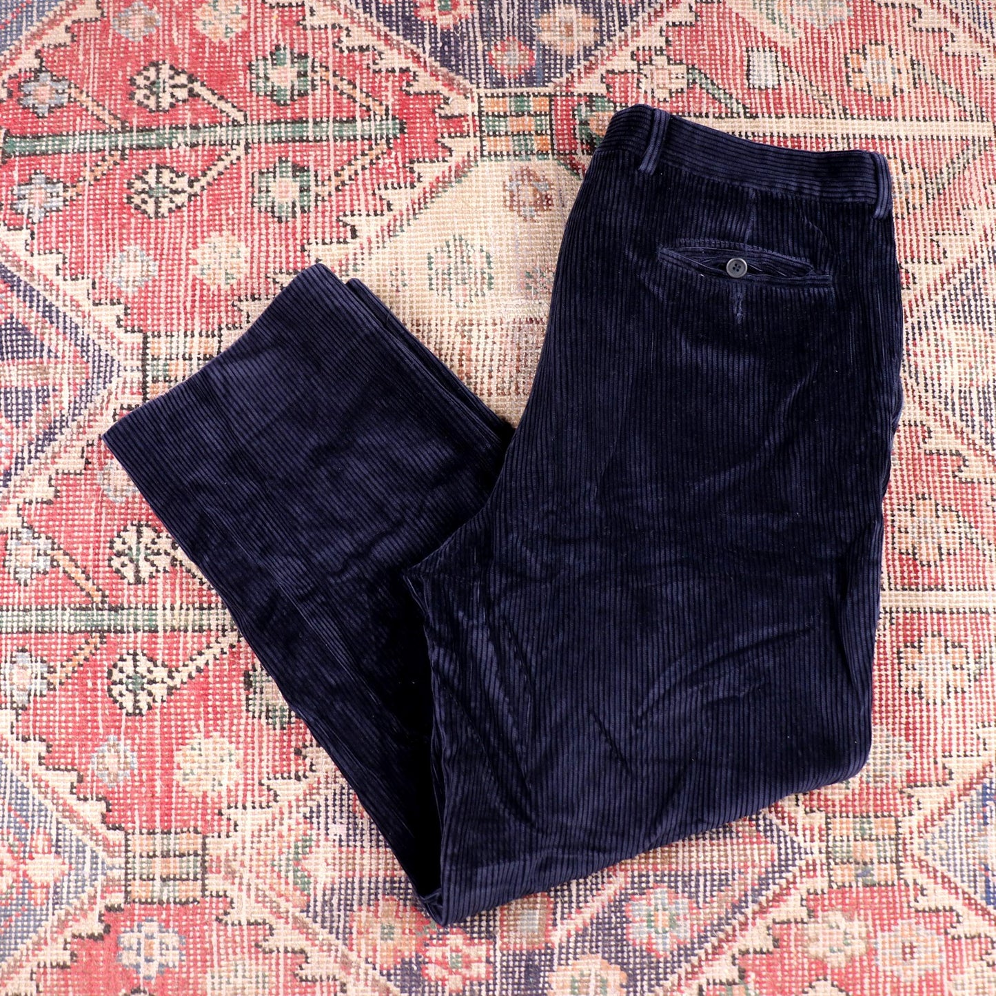 Unbranded W38 L25 Straight Leg Blue Corduroy Trousers