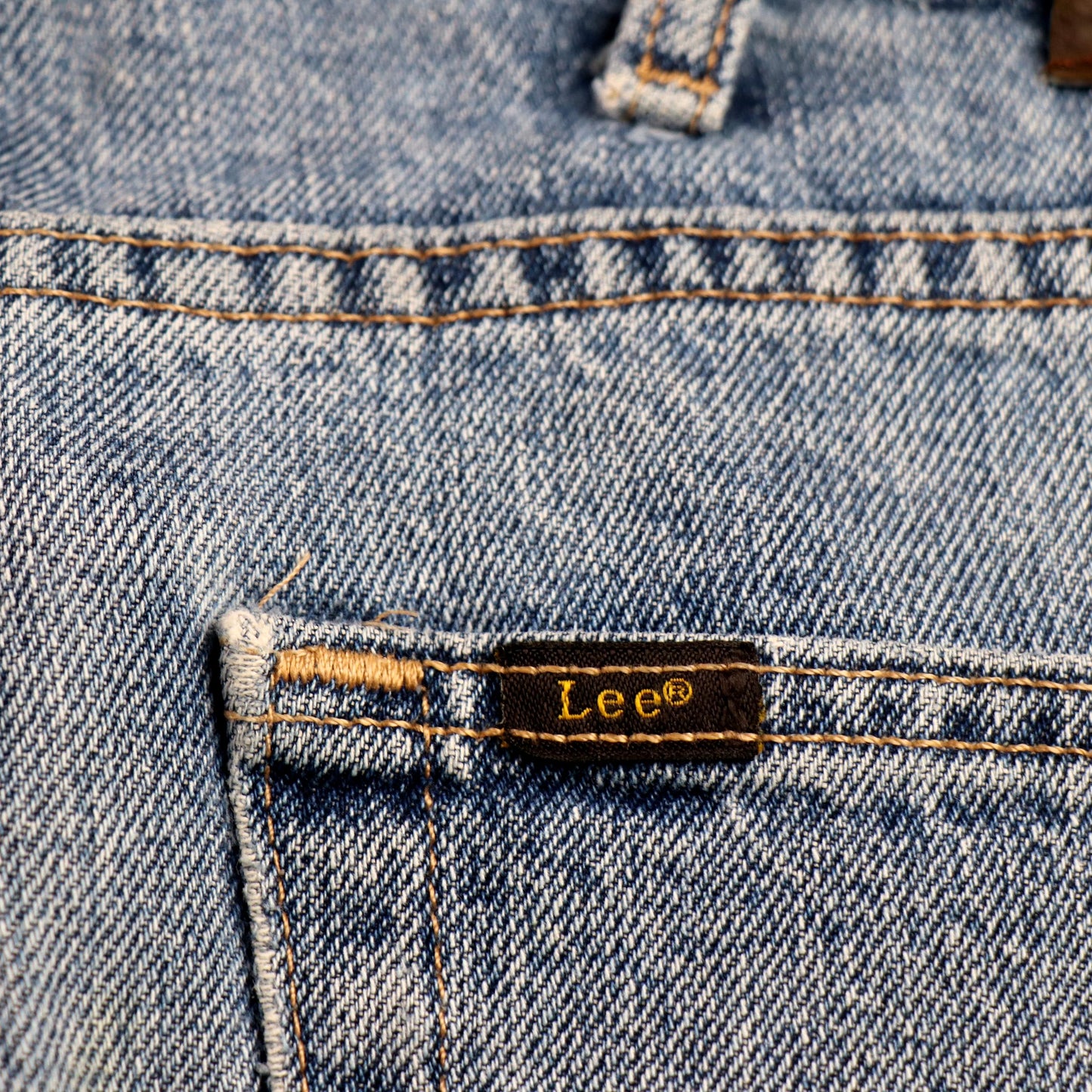 Lee W36 L29 Straight Leg Loose Fit Classic Ripped Style Blue Denim Jeans