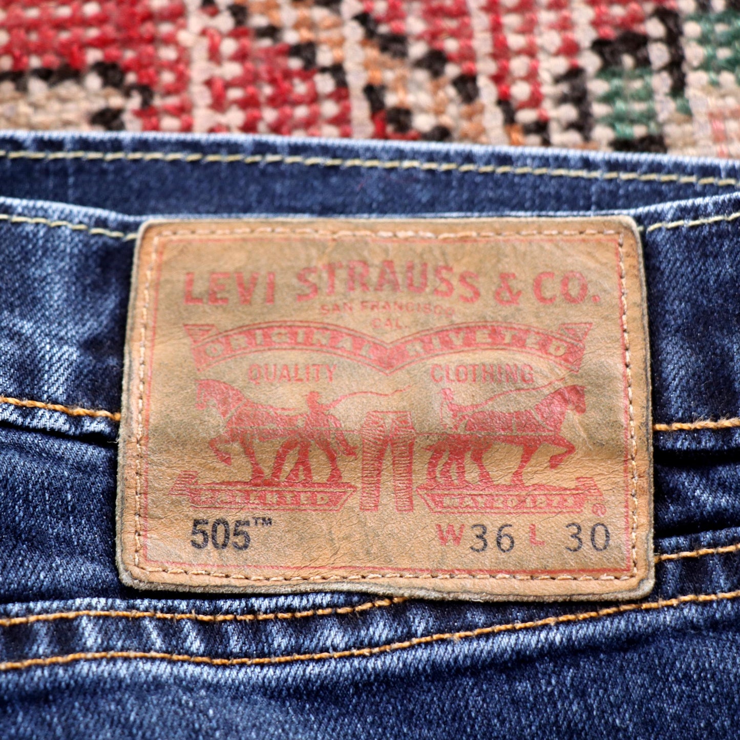 Levi's 505 Red Tab W32 L28 Straight Leg Regular Fit Blue Denim Jeans