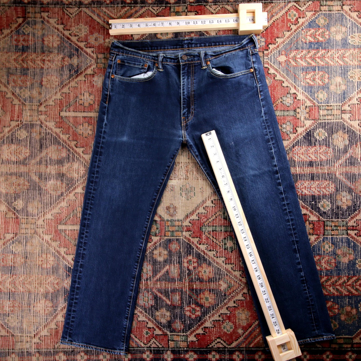 Levi's 505 Red Tab W32 L28 Straight Leg Regular Fit Blue Denim Jeans