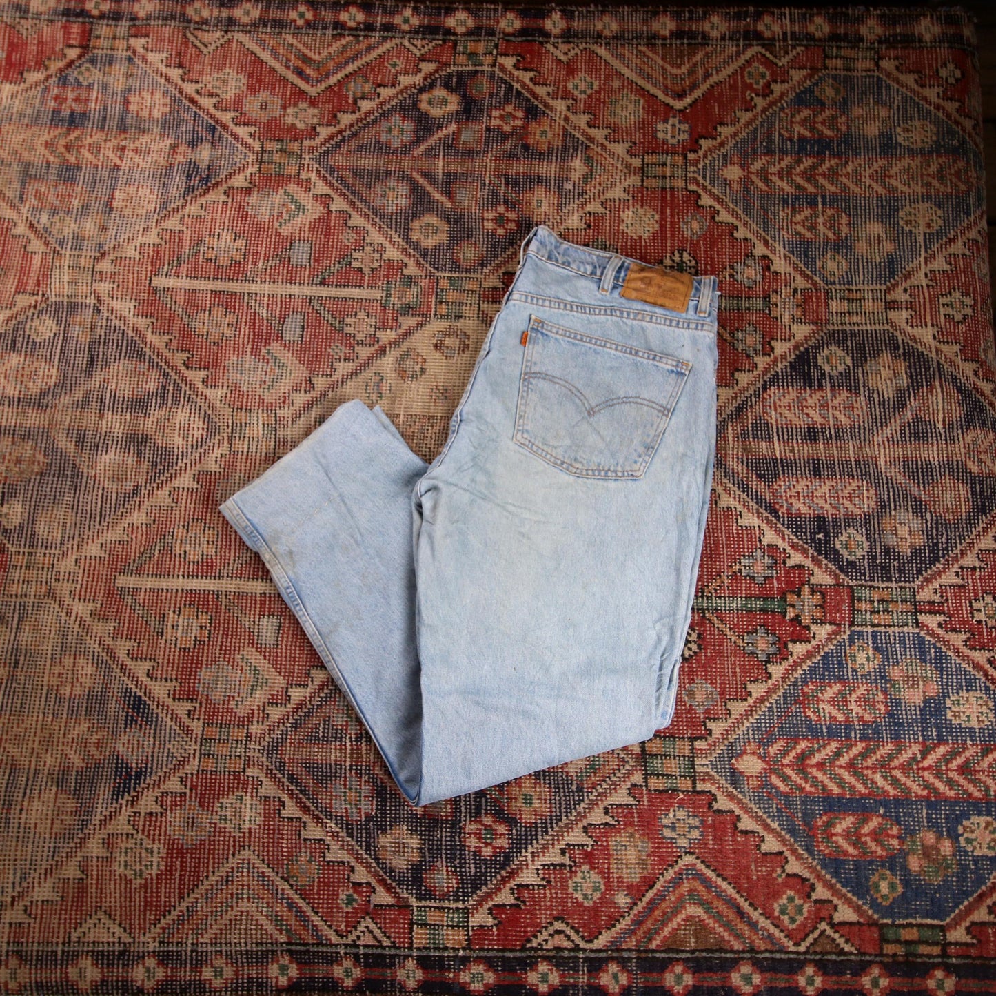 Levi's 604 Orange Tab W38 L31 Loose Fit Blue Denim Jeans
