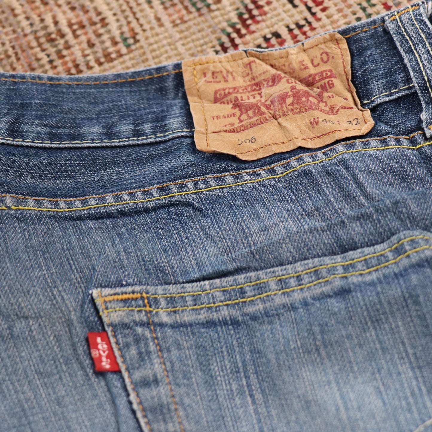 Levi's 506 W38 L27 Straight Leg Blue Denim Jeans