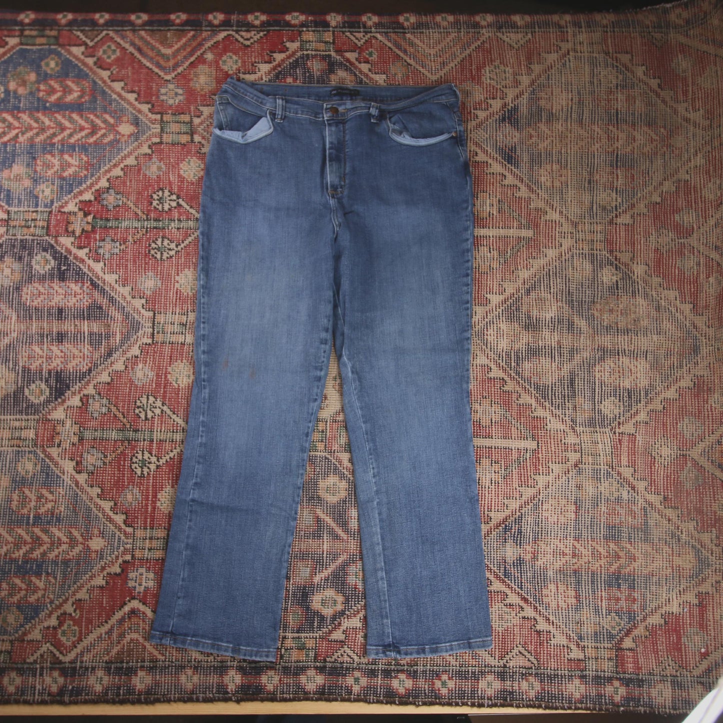Lee W36 L28 Straight Leg Classic Ripped Style Distressed Style Blue Denim Jeans