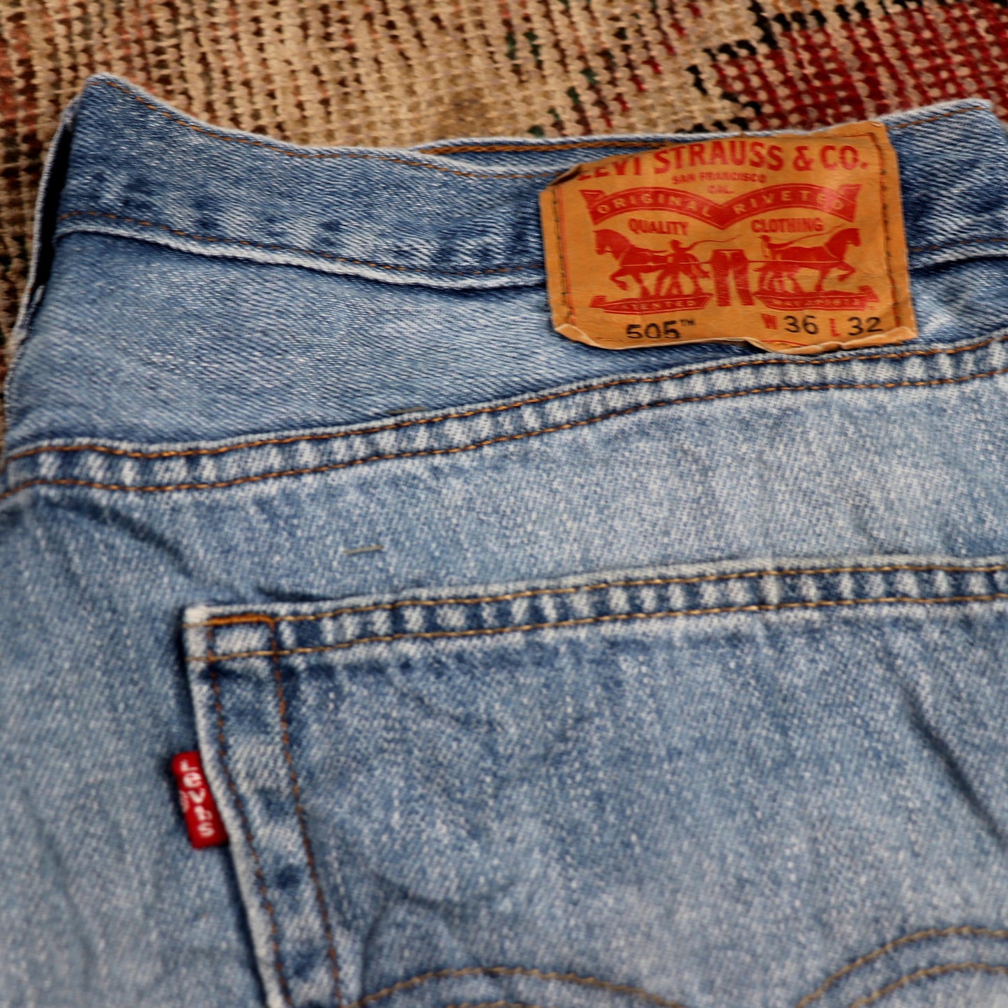 Levi's 505 W36 L31 Straight Leg Regular Fit Blue Denim Jeans