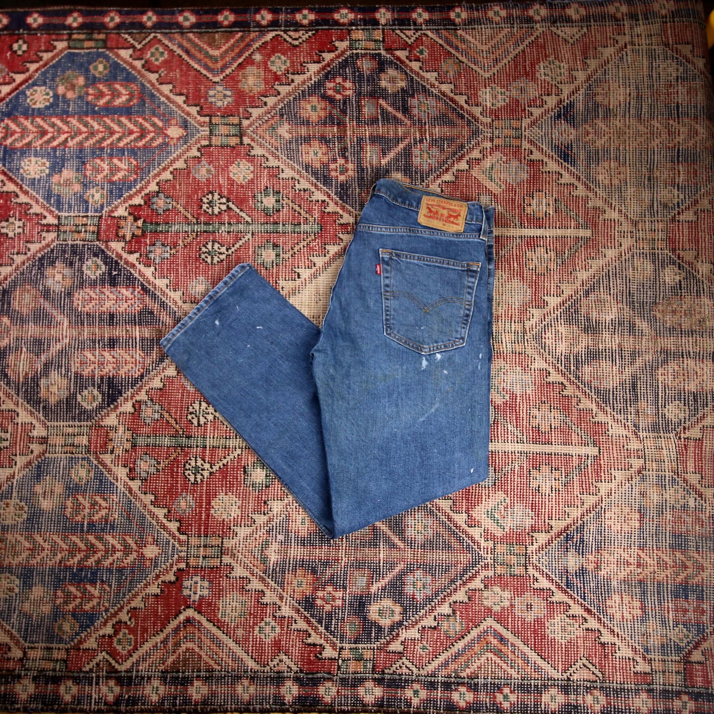 Levi's 505 W34 L30 Straight Leg Regular Fit Blue Denim Jeans