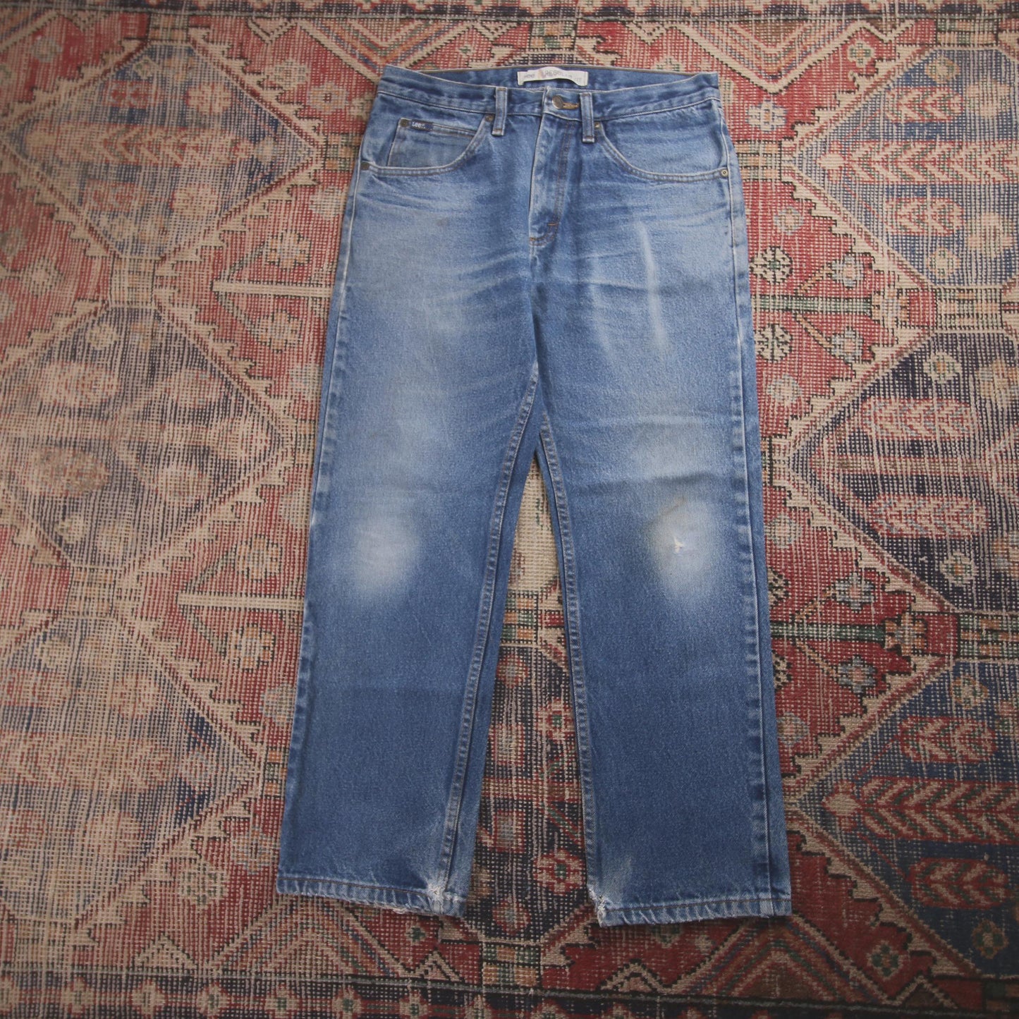 Lee W32 L27 Straight Leg Blue Denim Jeans