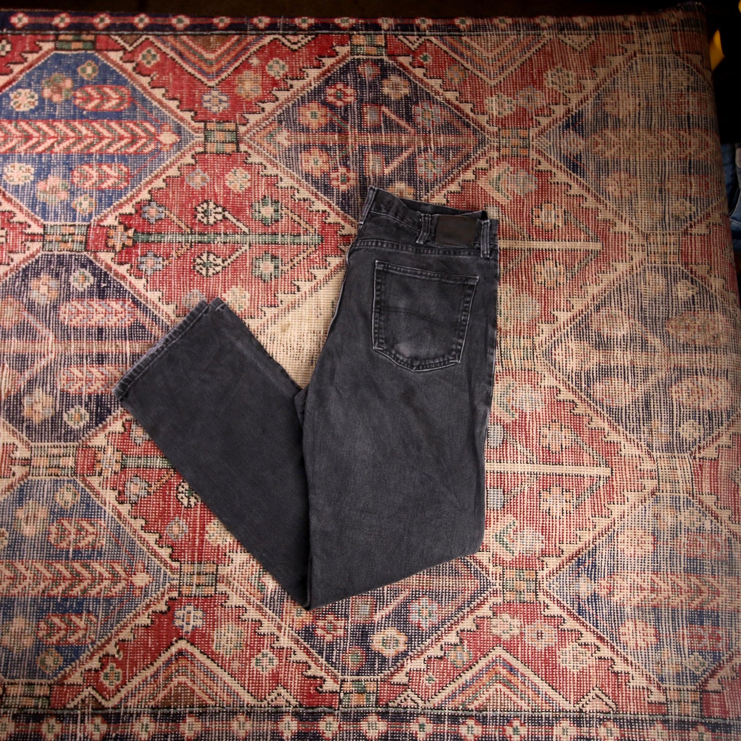 Lee W34 L33 Straight Leg Relaxed Fit Black Denim Jeans