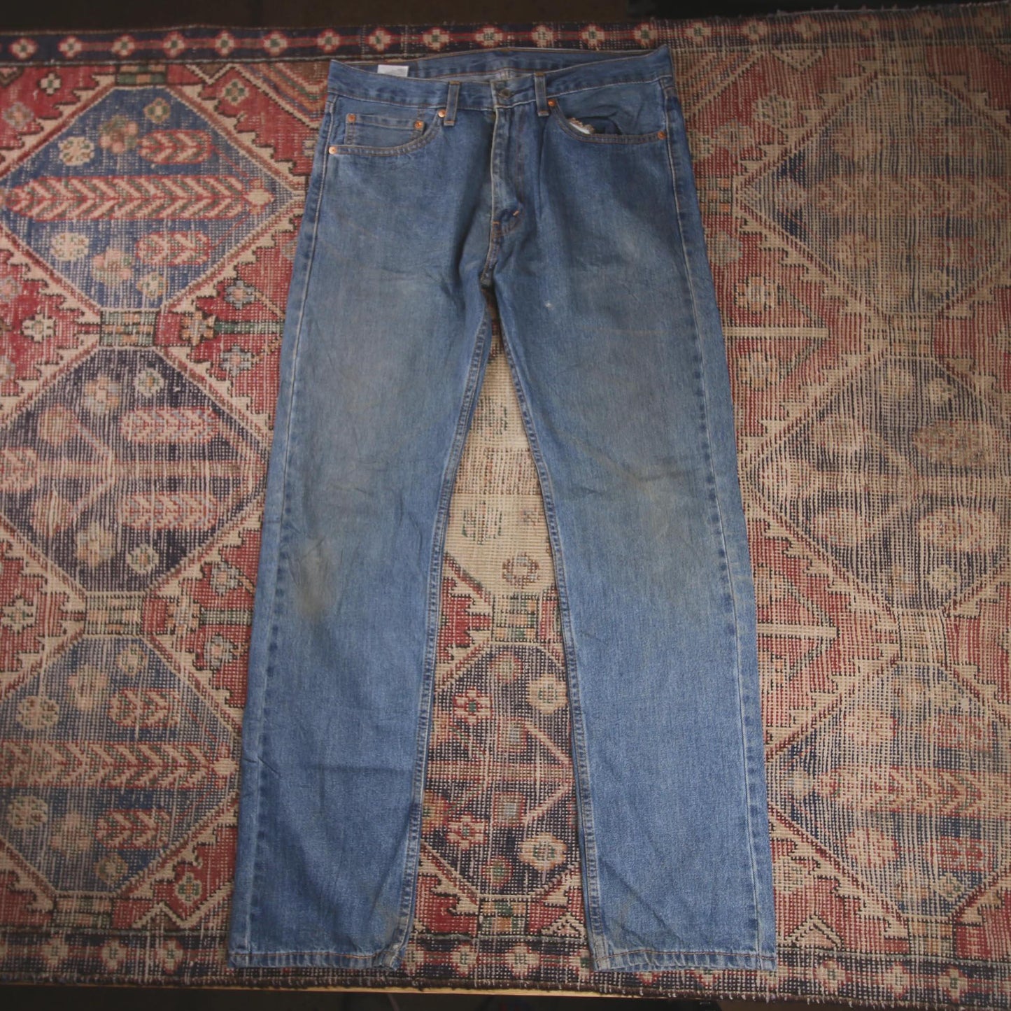 Levi's 505 W36 L33 Straight Leg Regular Fit Blue Denim Jeans