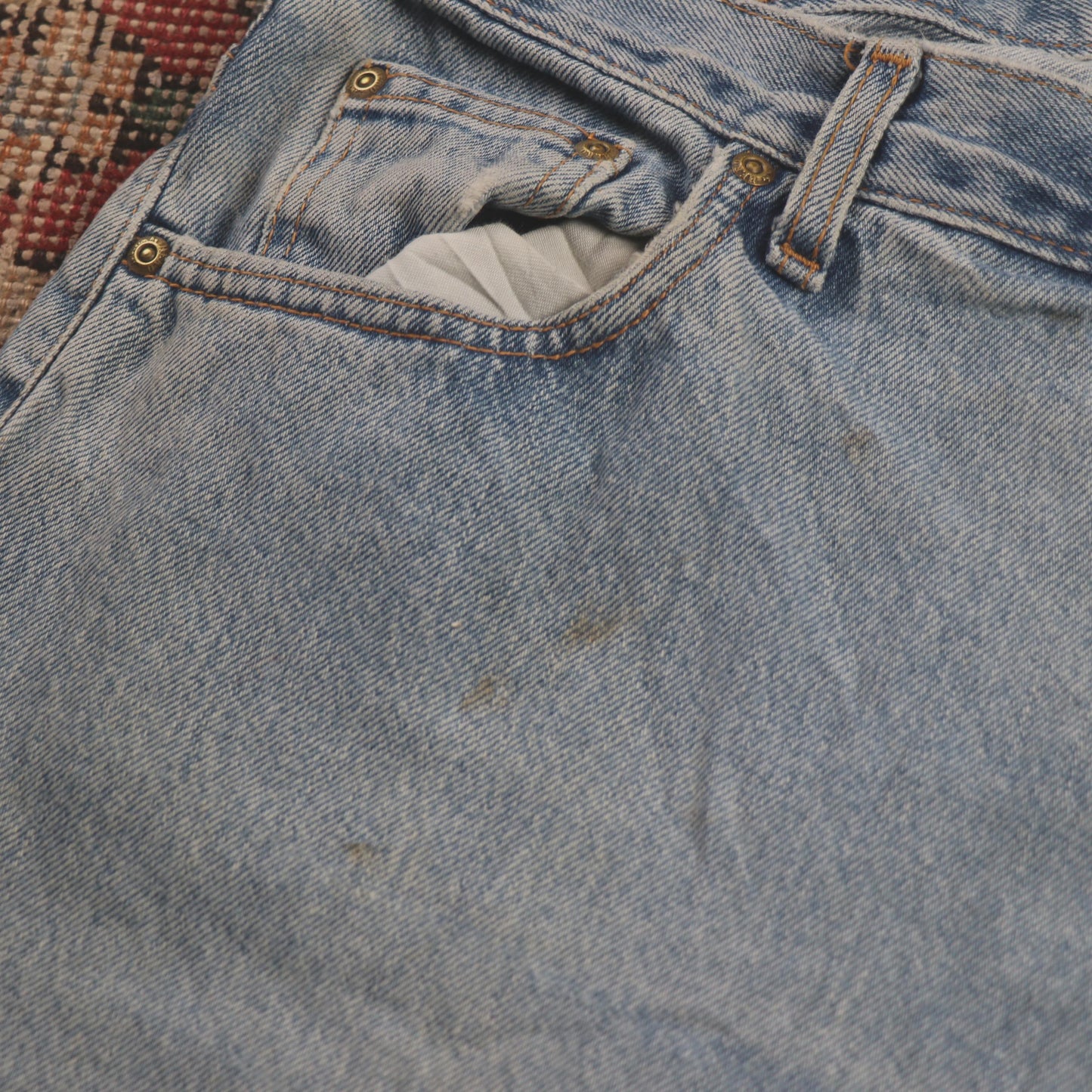 Wrangler W36 L31 Straight Leg Relaxed Fit Blue Denim Jeans