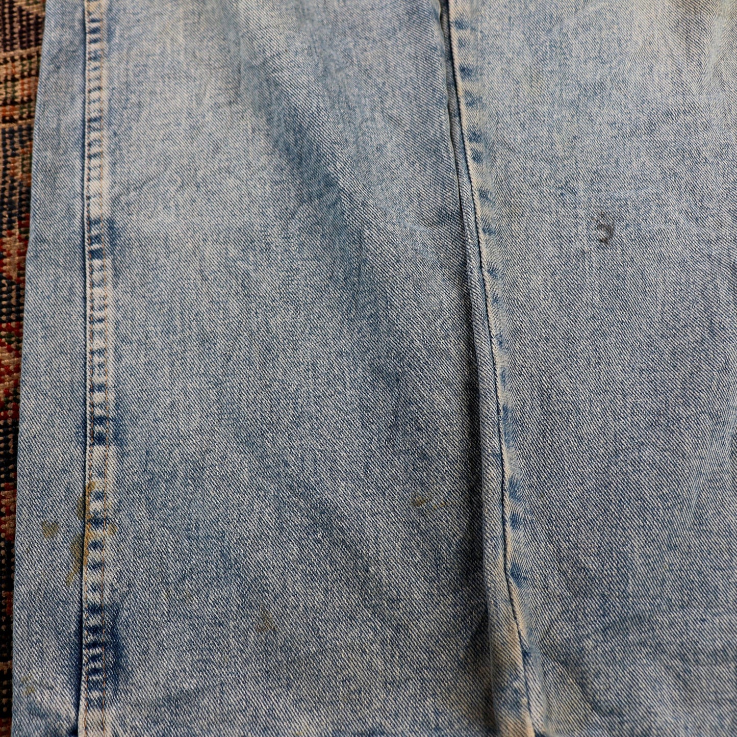 Wrangler W38 L33 Straight Leg Relaxed Fit Blue Denim Jeans