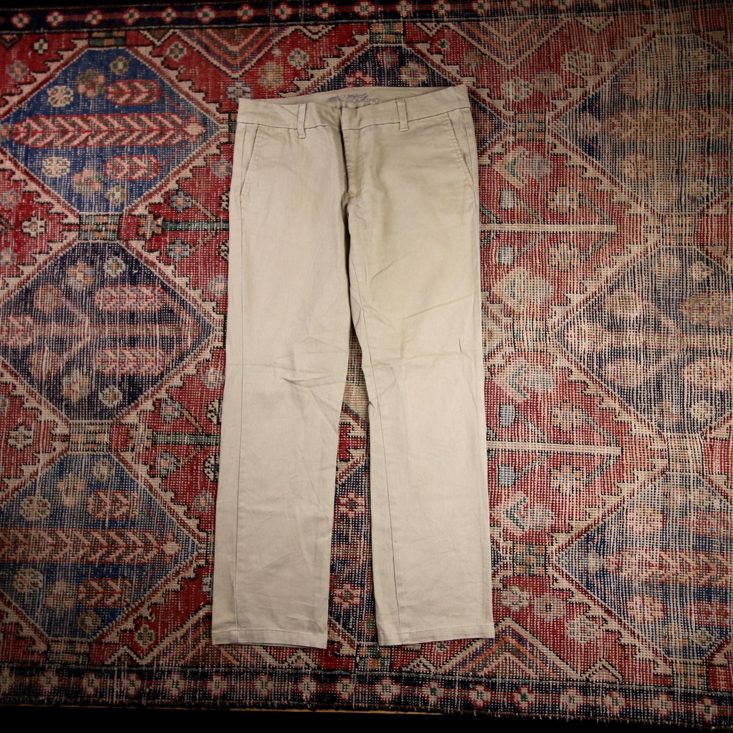 Dickies W30 L27 Straight Leg Beige Cotton Blend Trousers