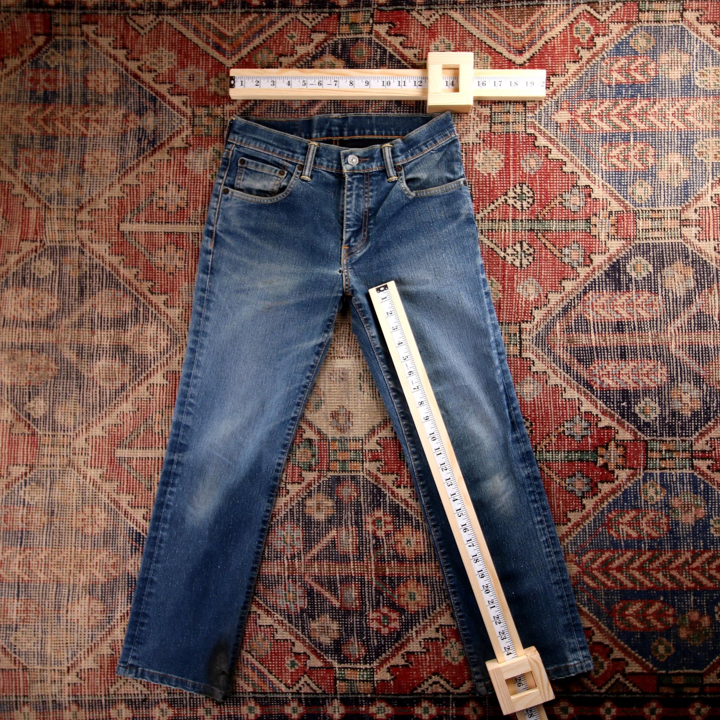 Levi's 502 Red Tab W28 L32 Tapered Leg Regular Fit Blue Denim Jeans
