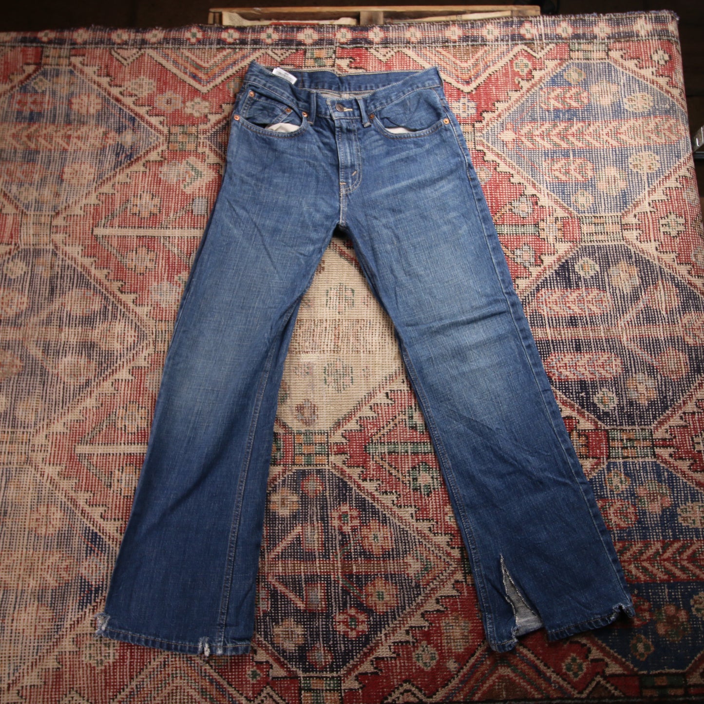Levi's 527 Red Tab W26 L28 Bootcut Blue Denim Jeans