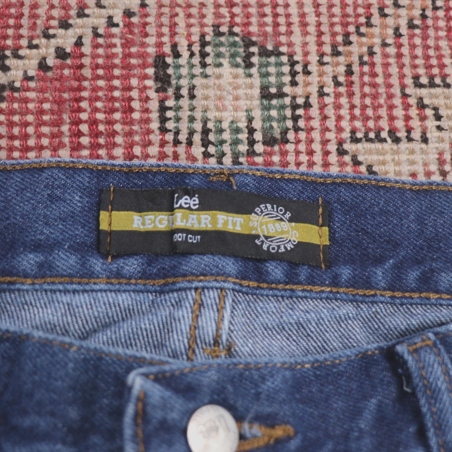 Lee W42 L30 Straight Leg Relaxed Fit Blue Denim Jeans