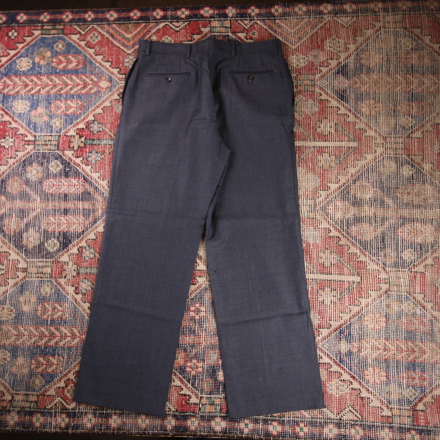 Nautica W34 L30 Straight Leg Navy Cotton Blend Trousers