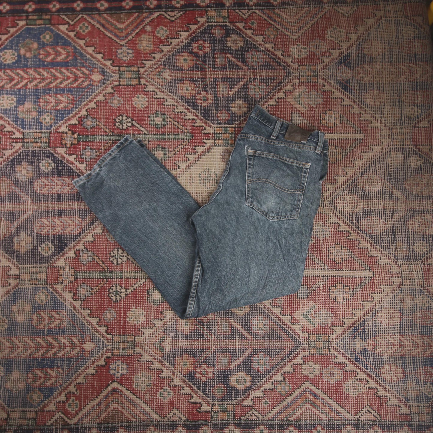 Lee W34 L30 Straight Leg Regular Fit Blue Denim Jeans