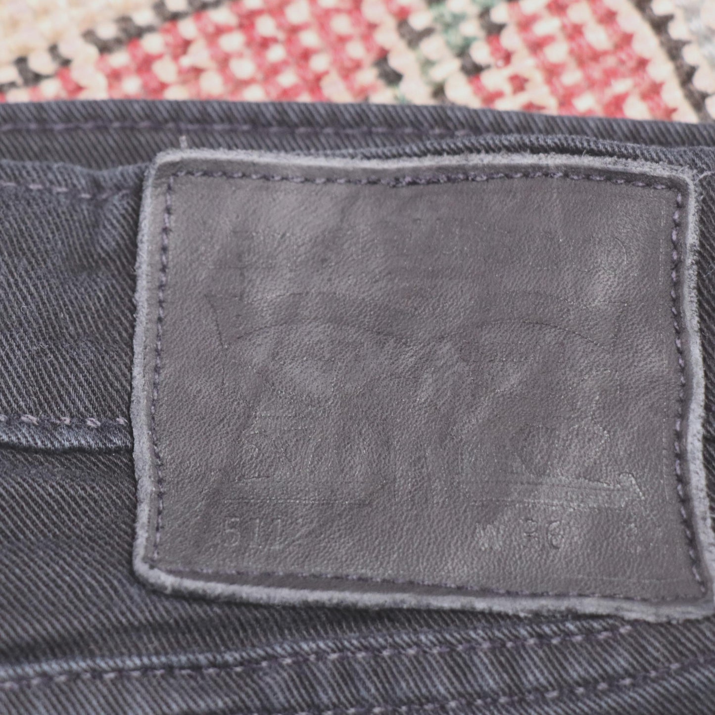 Levi's W36 L32 Straight Leg Relaxed Fit Black Denim Jeans