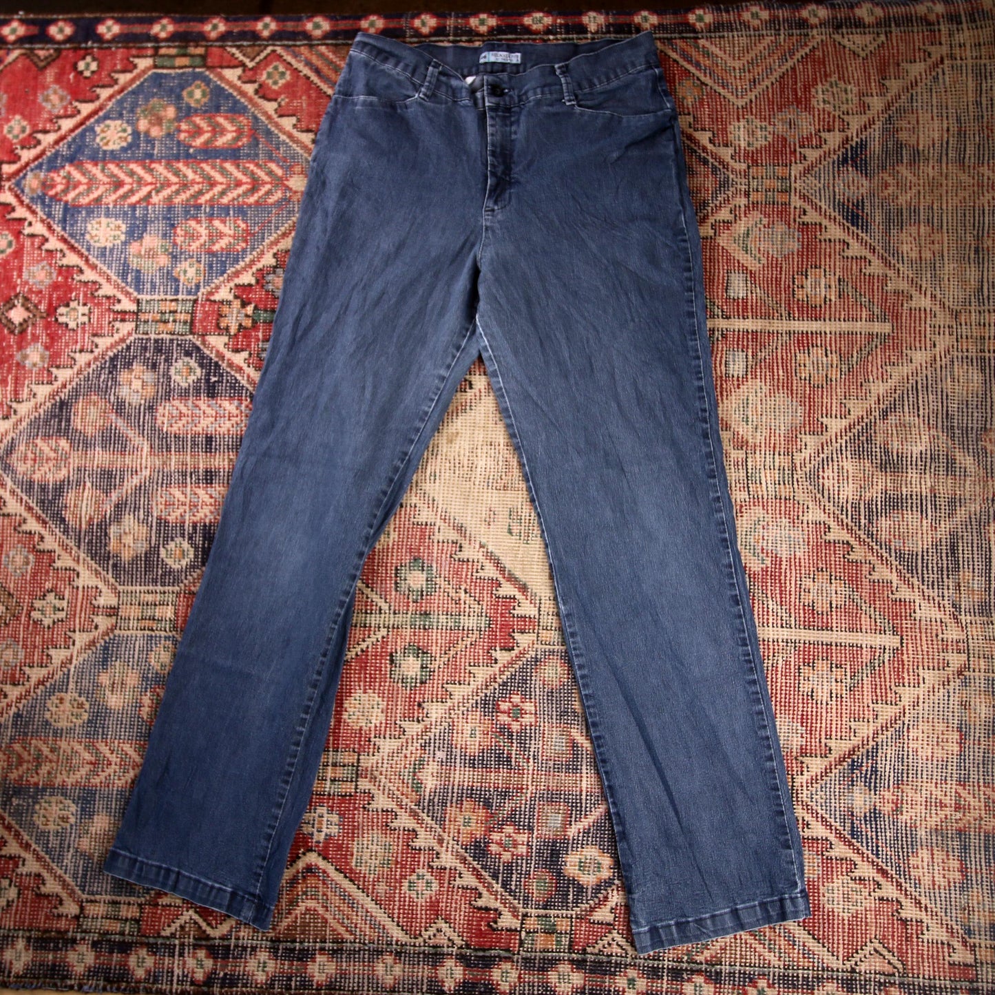 Wrangler W32 L32 Straight Leg Relaxed Fit Blue Denim Jeans