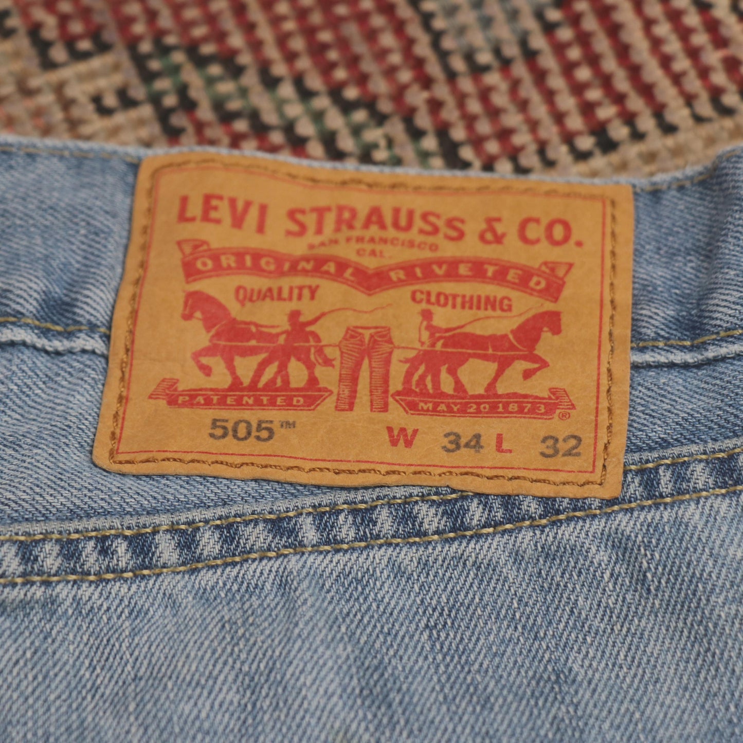 Levi's 505 W36 L31 Straight Leg Regular Fit Blue Denim Jeans