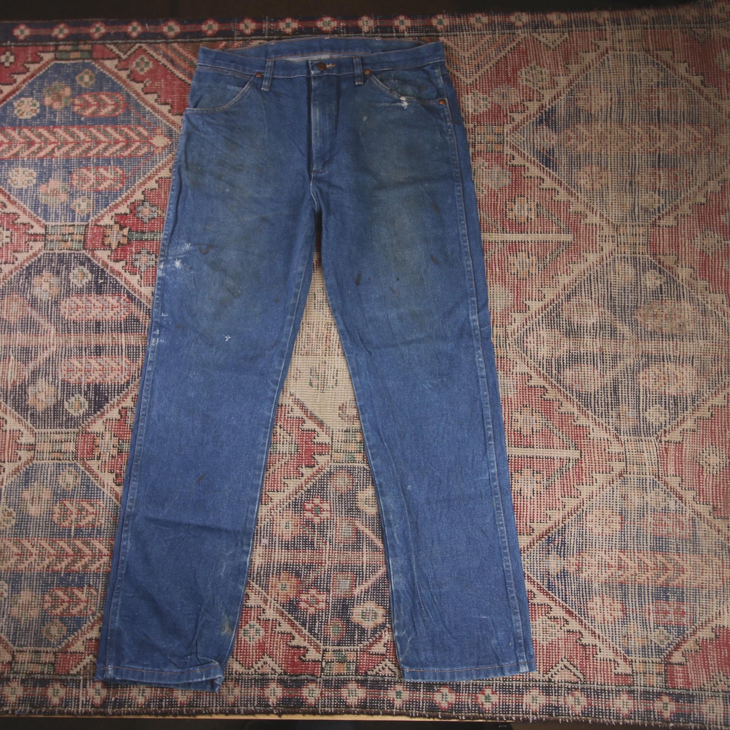 Wrangler W36 L28 Straight Leg Blue Denim Jeans