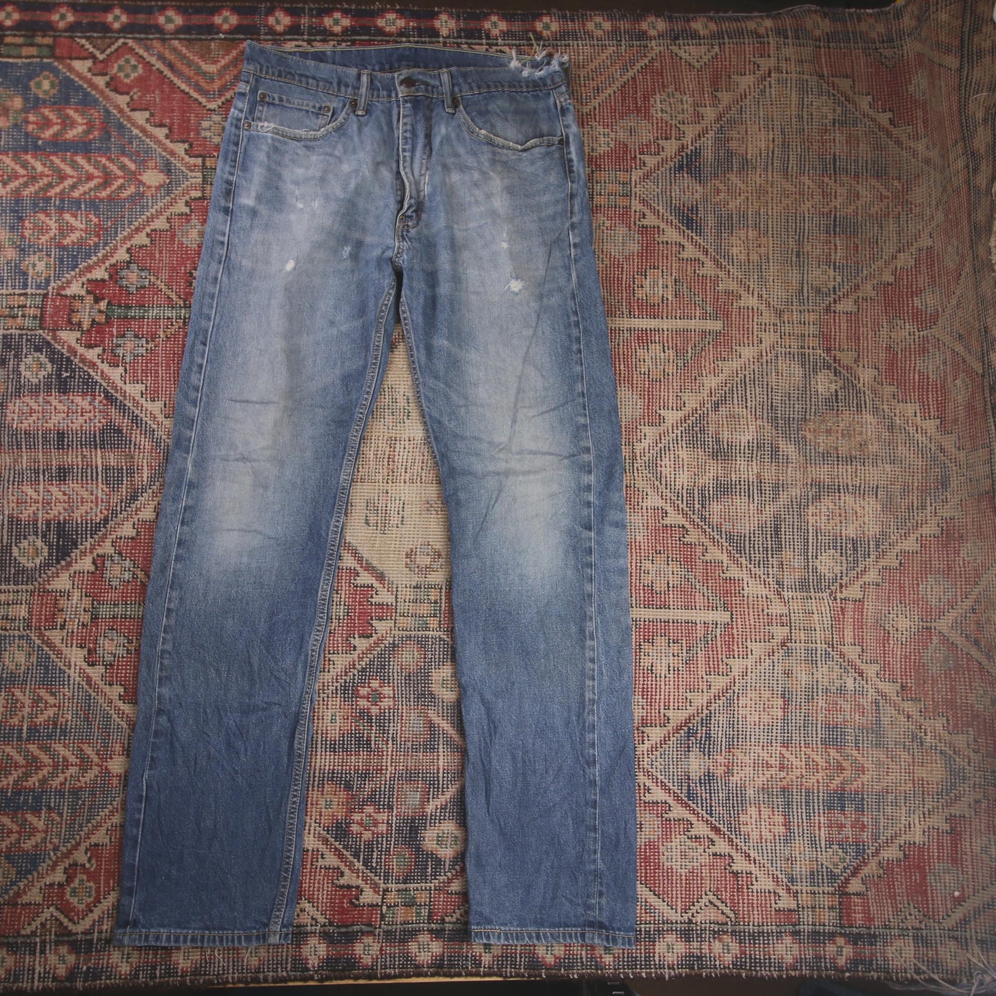 Levi's 505 W34 L32 Straight Leg Regular Fit Blue Denim Jeans