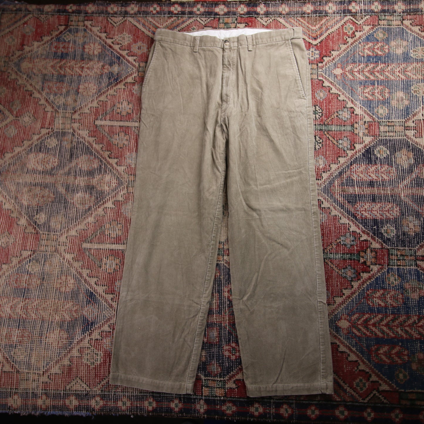 Unbranded W34 L29 Straight Leg Beige Corduroy Trousers
