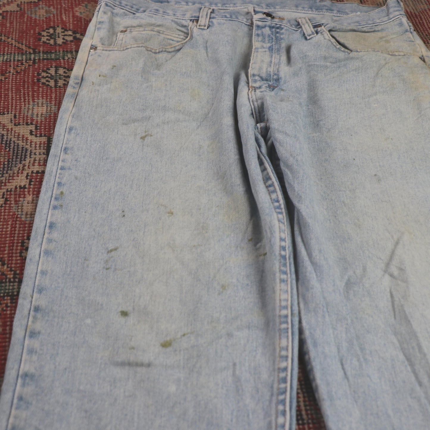 Wrangler W34 L31 Straight Leg Relaxed Fit Blue Denim Jeans