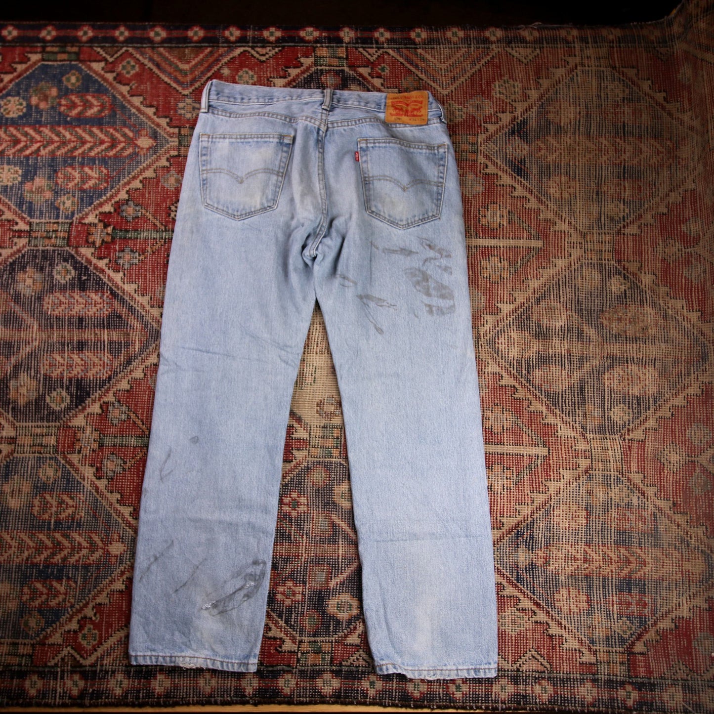 Levi's 505 W34 L28 Straight Leg Regular Fit Blue Denim Jeans