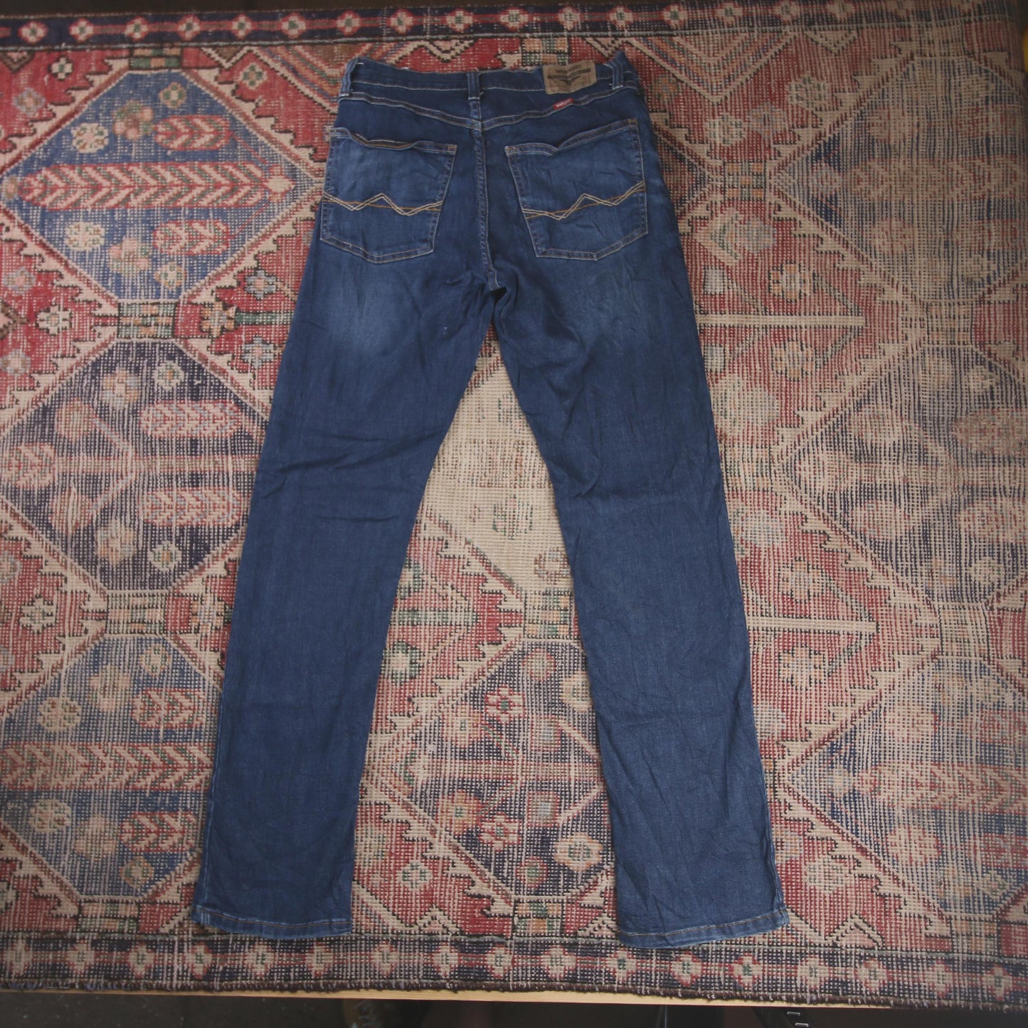 Wrangler W30 L31 Straight Leg Relaxed Fit Blue Denim Jeans