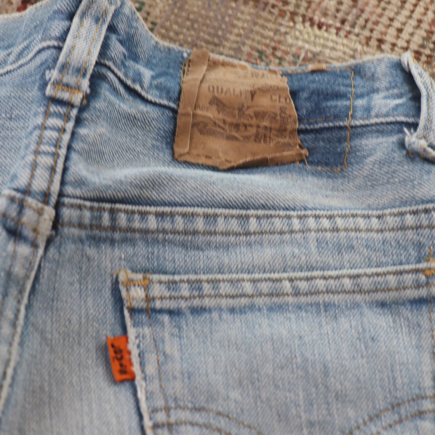 Levi's 501 Orange Tab W26 L34 Original Fit Blue Denim Jeans
