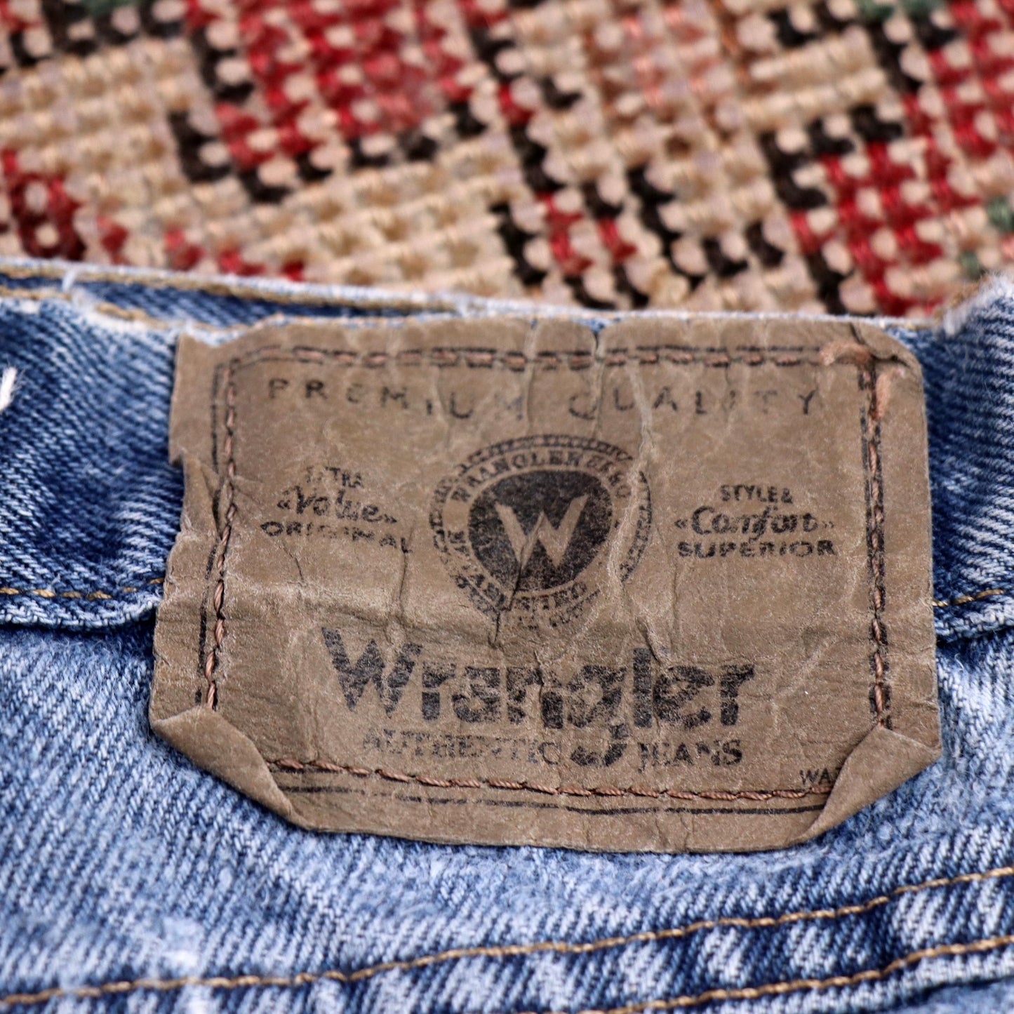 Wrangler W36 L30 Straight Leg Loose Fit Blue Denim Jeans