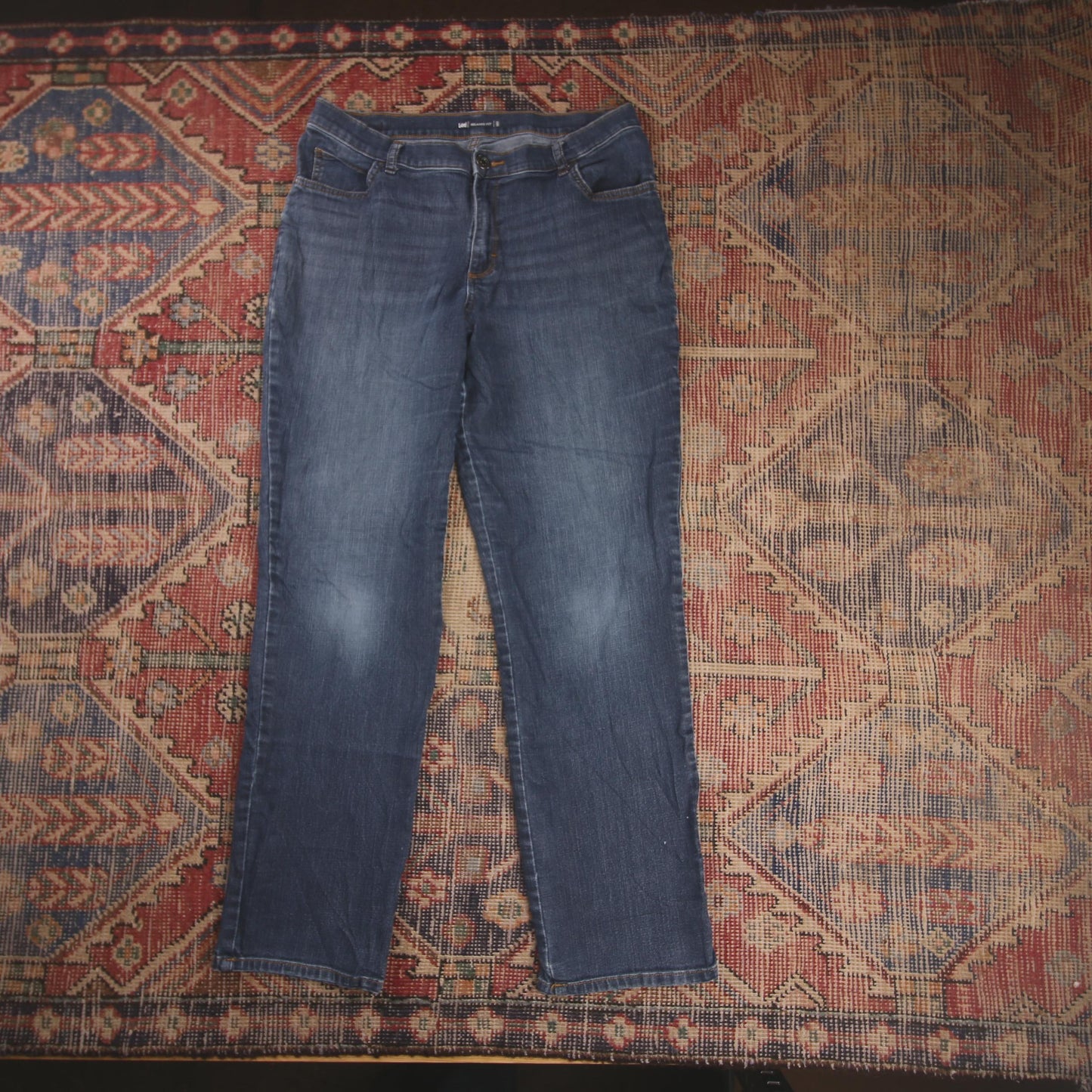 Lee W32 L30 Straight Leg Relaxed Fit Blue Denim Jeans