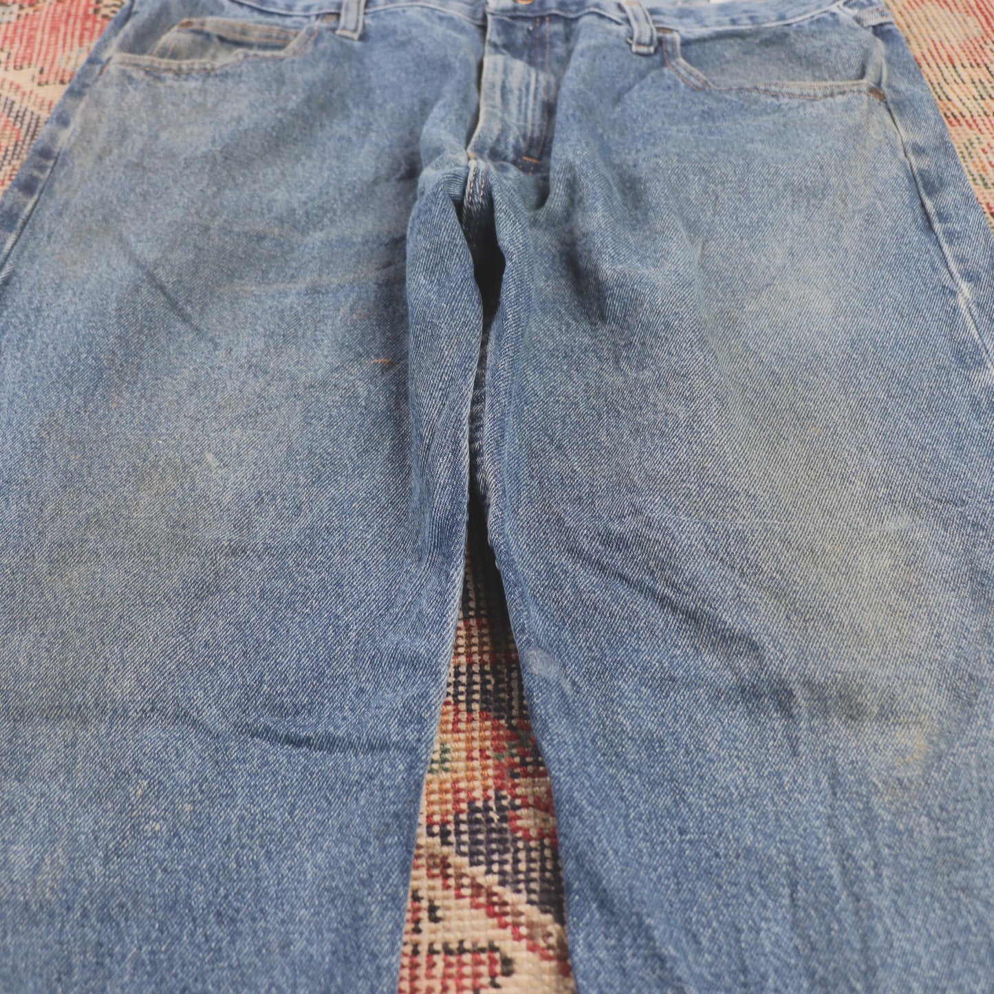 Wrangler W36 L29 Straight Leg Relaxed Fit Blue Denim Jeans