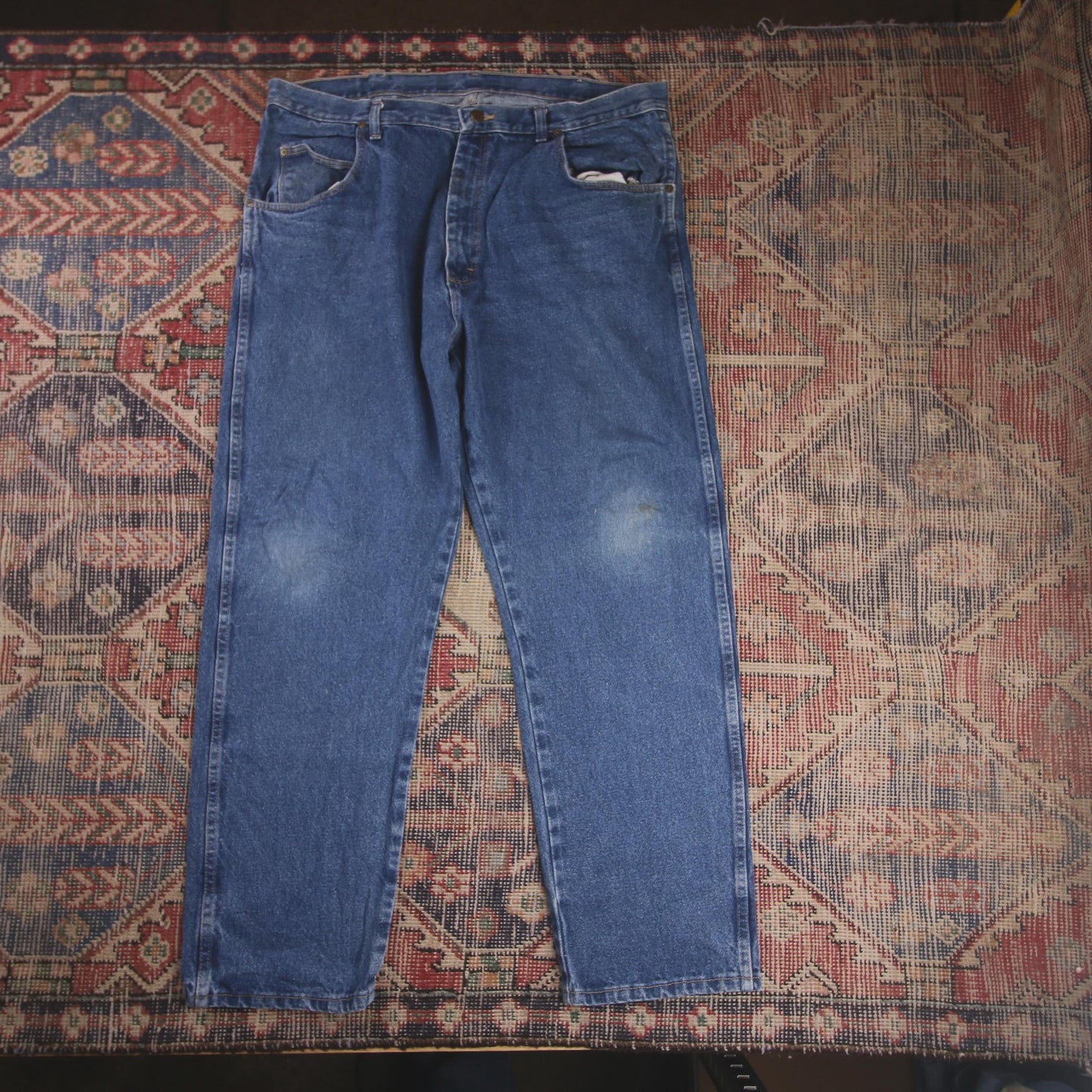 Unbranded W40 L30 Straight Leg Relaxed Fit Blue Denim Jeans