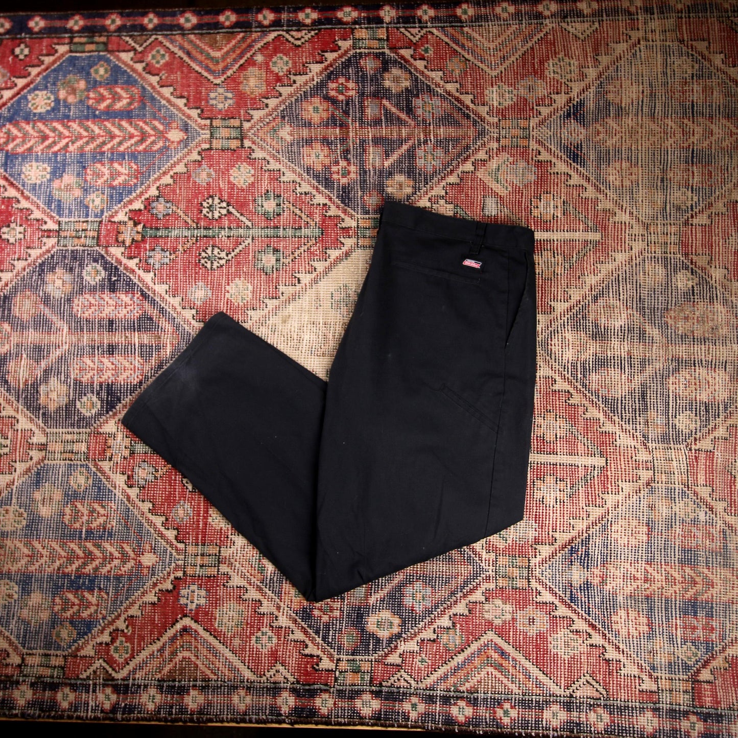 Dickies W40 L29 Straight Leg Black Cotton Blend Trousers