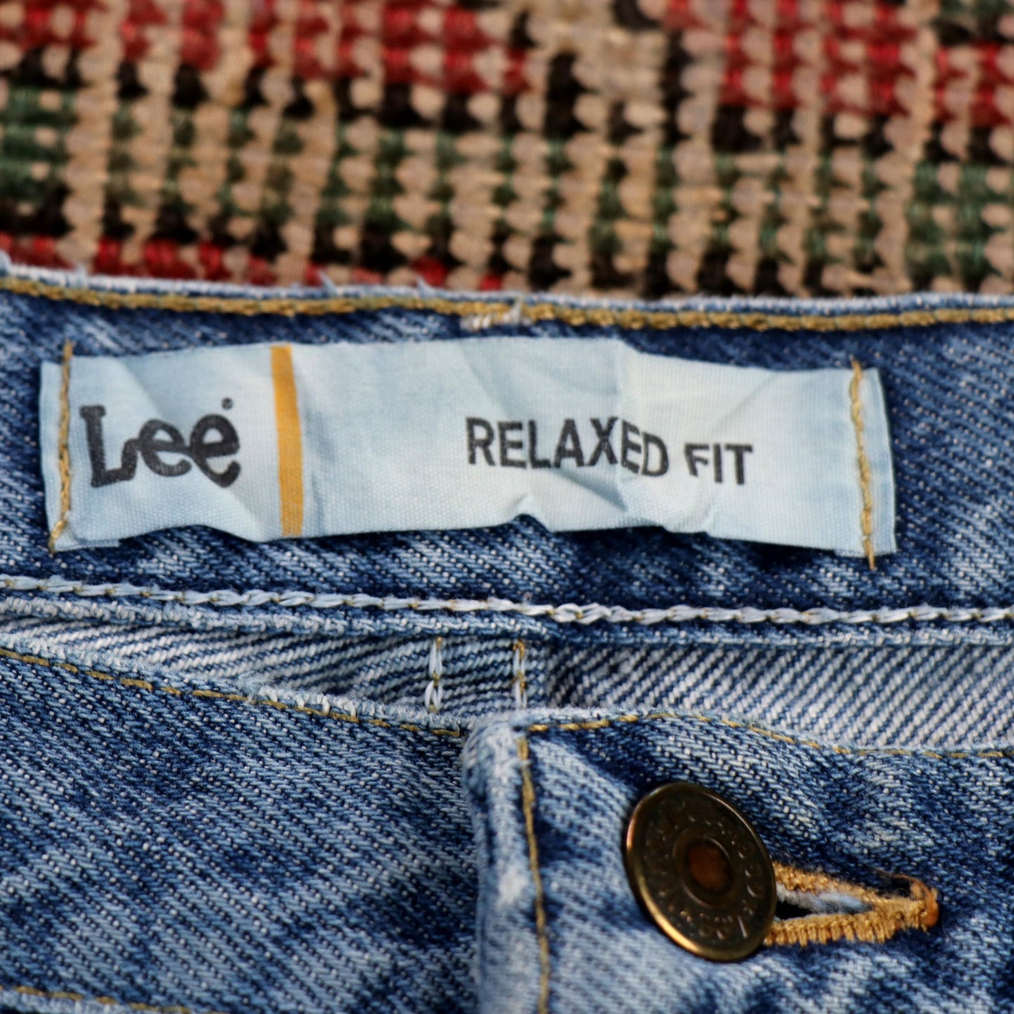 Lee W36 L34 Straight Leg Relaxed Fit Blue Denim Jeans