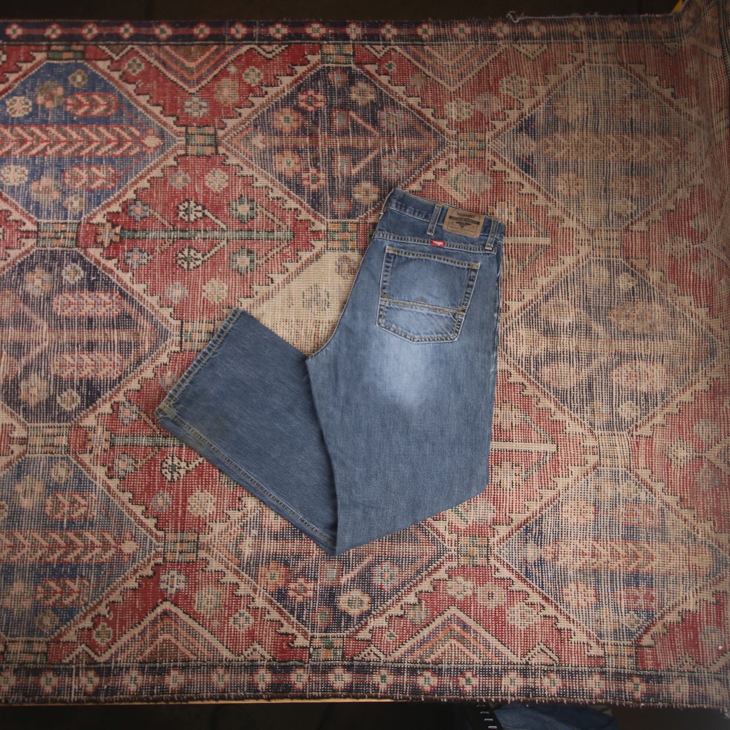 Wrangler W34 L28 Bootcut Relaxed Fit Blue Denim Jeans