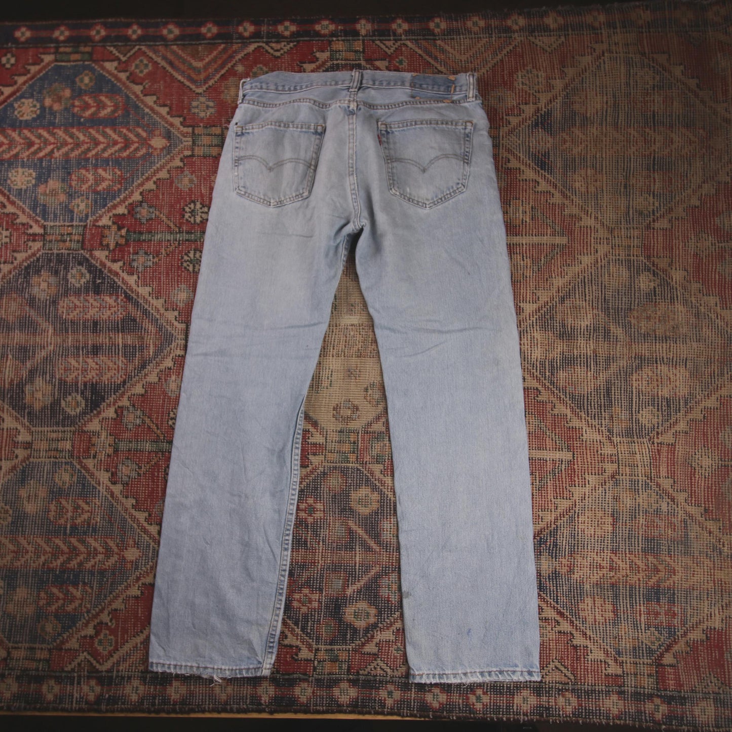 Levi's W34 L30 Straight Leg Regular Fit Classic Ripped Style Blue Denim Jeans