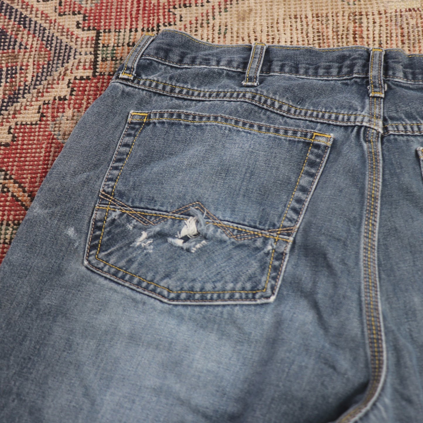 Wrangler W34 L28 Bootcut Relaxed Fit Blue Denim Jeans