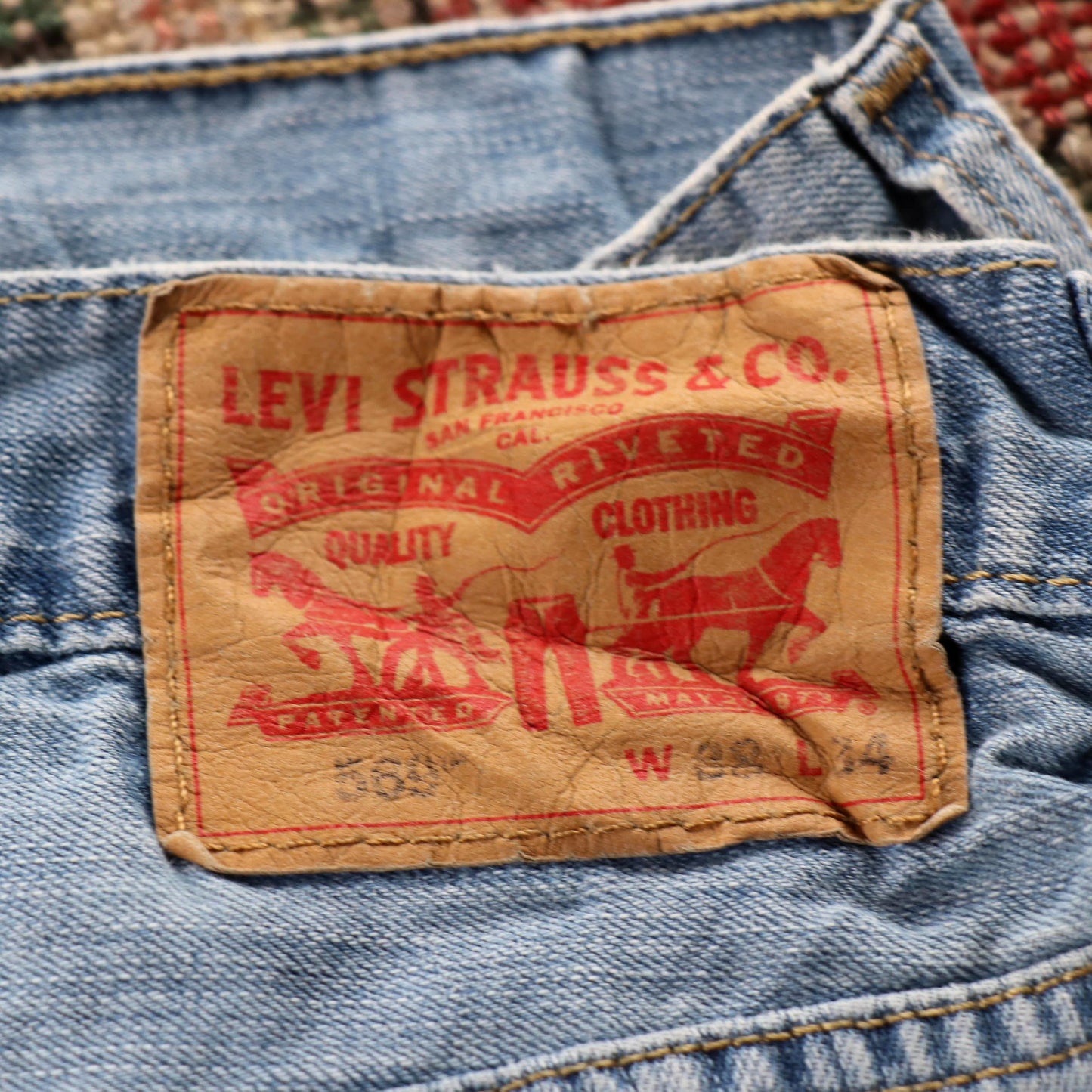 Levi's 505 Red Tab W28 L32 Straight Leg Regular Fit Blue Denim Jeans