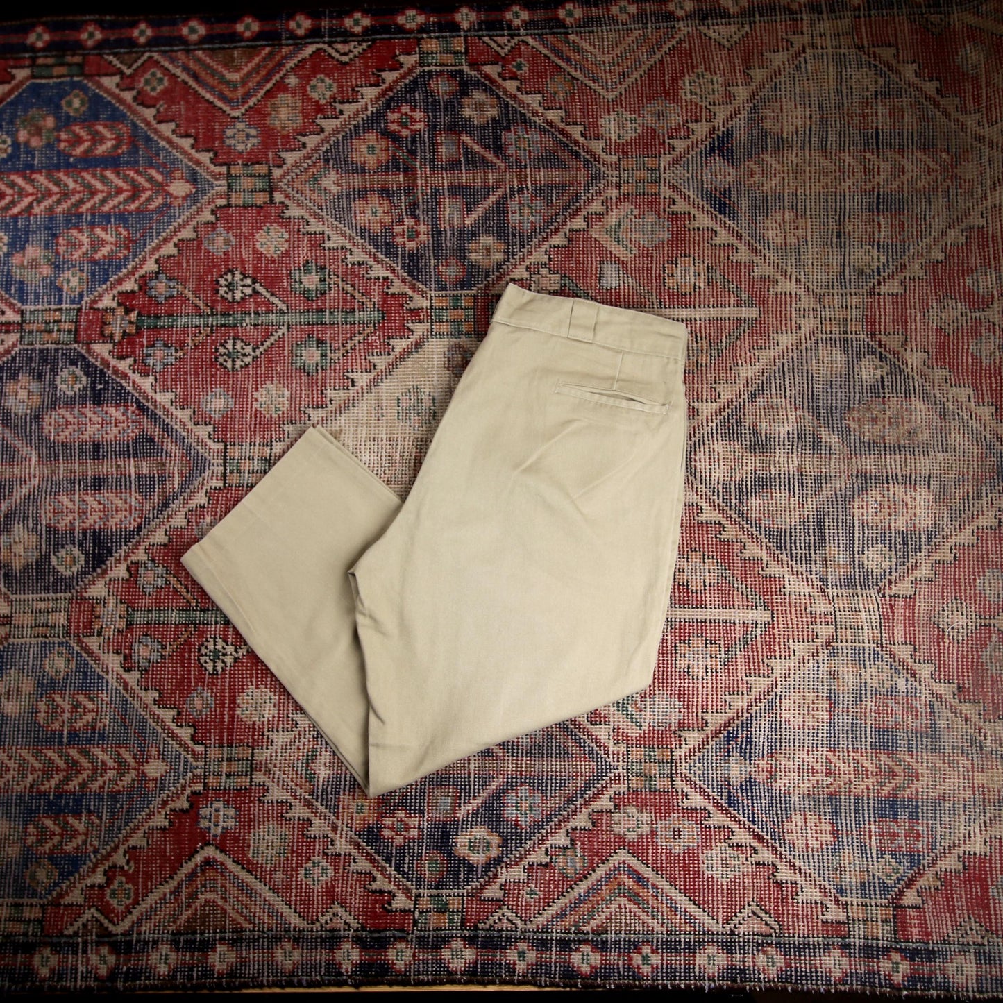Dickies 874 W38 L25 Straight Leg Beige Cotton Blend Trousers