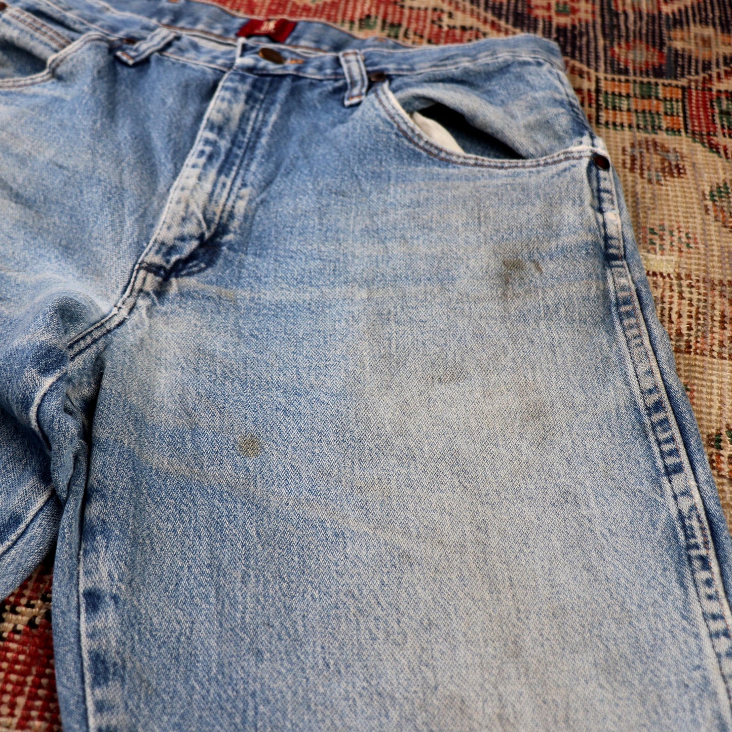Wrangler W30 L34 Straight Leg Relaxed Fit Blue Denim Jeans