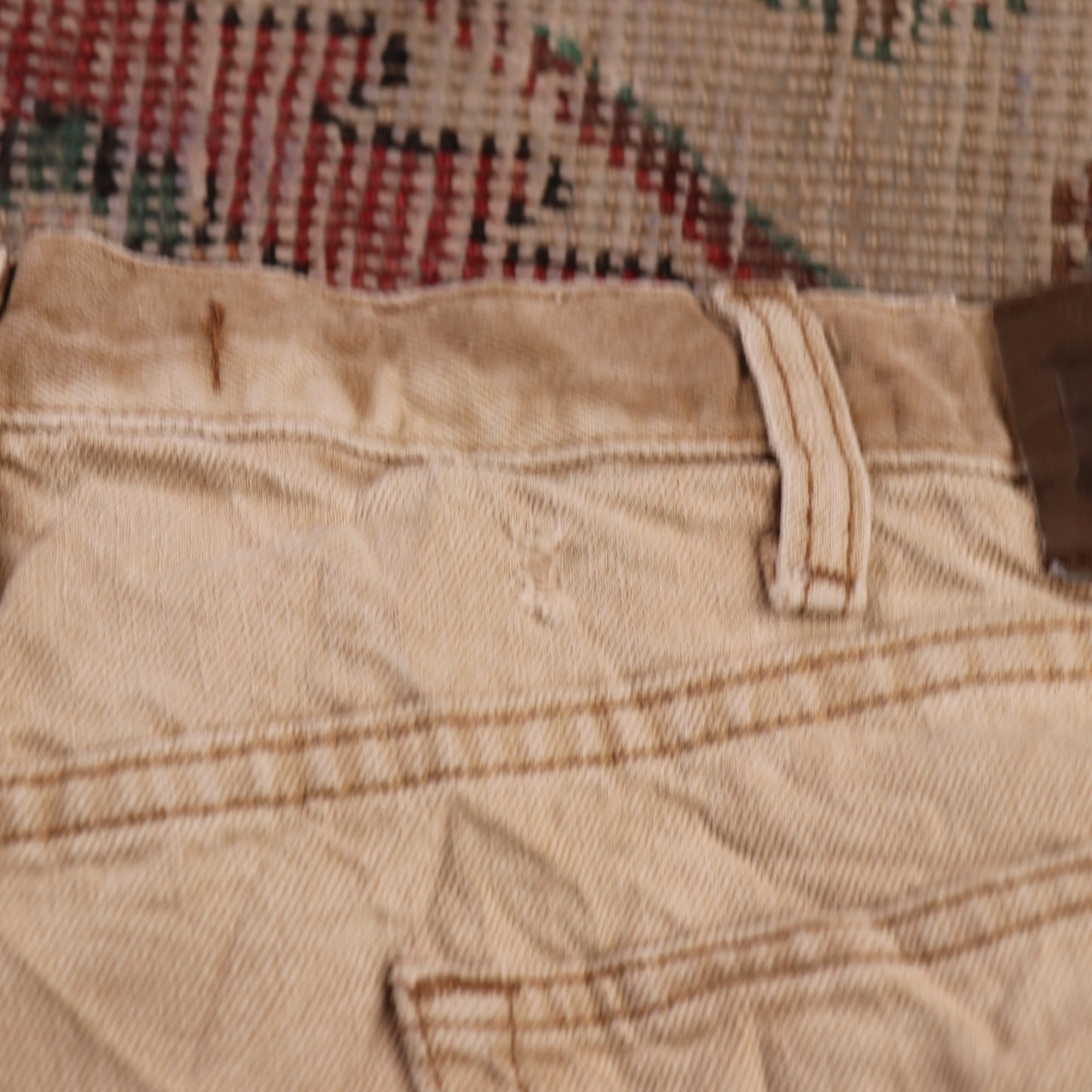 Lee W40 L28 Straight Leg Relaxed Fit Classic Ripped Style Beige Denim Jeans