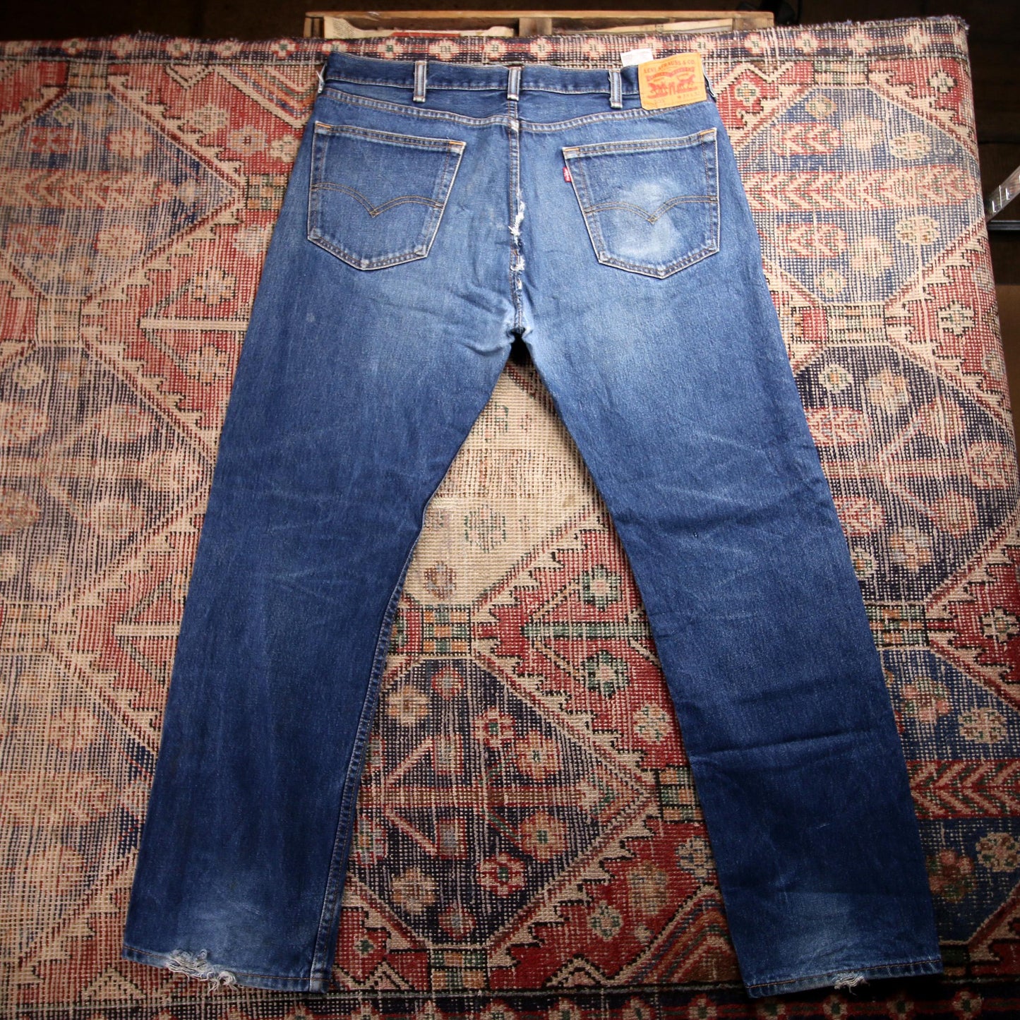 Levi's 505 W40 L30 Straight Leg Regular Fit Blue Denim Jeans